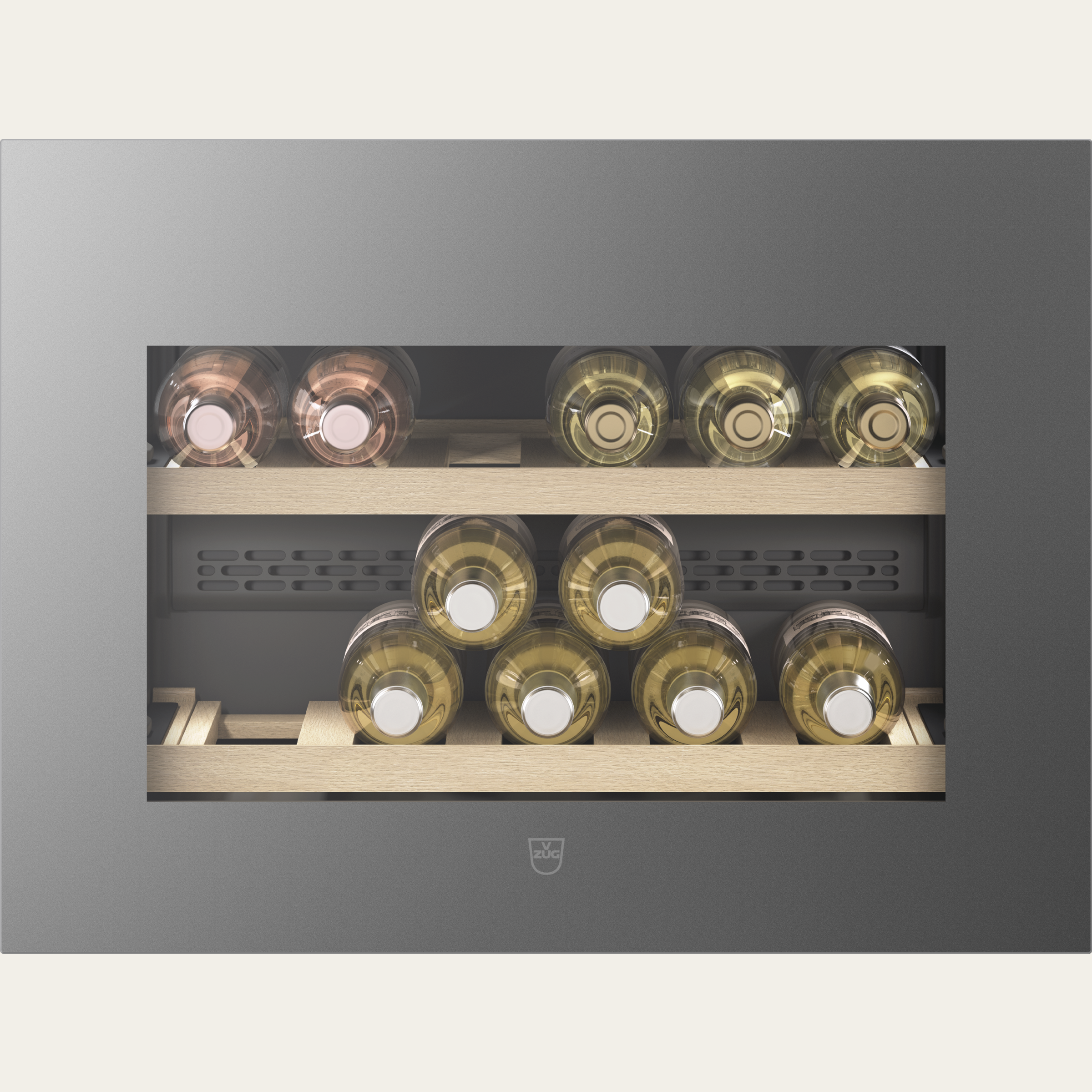 V-ZUG Kühl-/Gefriergerät WineCooler V4000 45, Breitennorm: 60 cm, Höhennorm: 45 cm, Spiegelglas Platinum, Türanschlag: links, Energieeffizienzklasse: D, TouchControl
