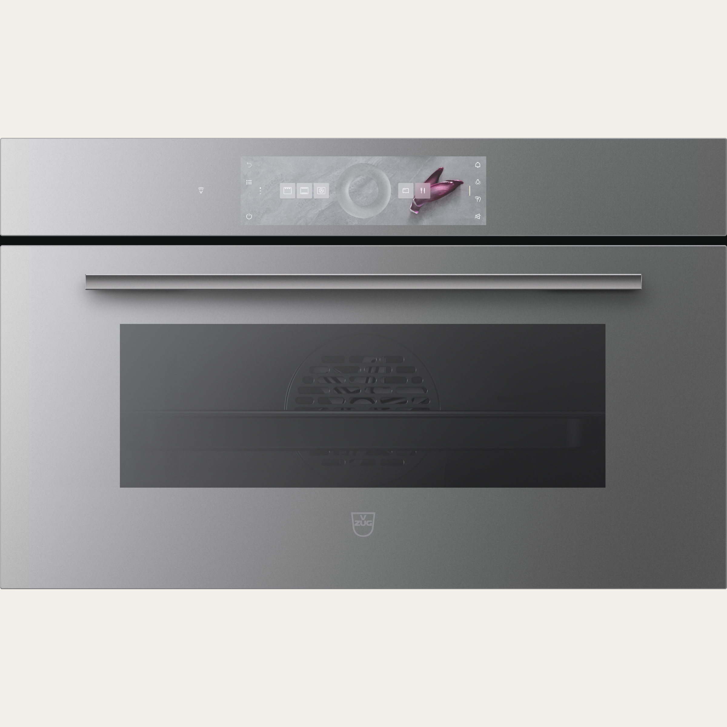 V-ZUG Backofen Combair V4000 38C, Breitennorm: 55 cm, Höhennorm: 38.1 cm, Spiegelglas Platinum, Touchscreen mit CircleSlider, V-ZUG-Home, TopClean