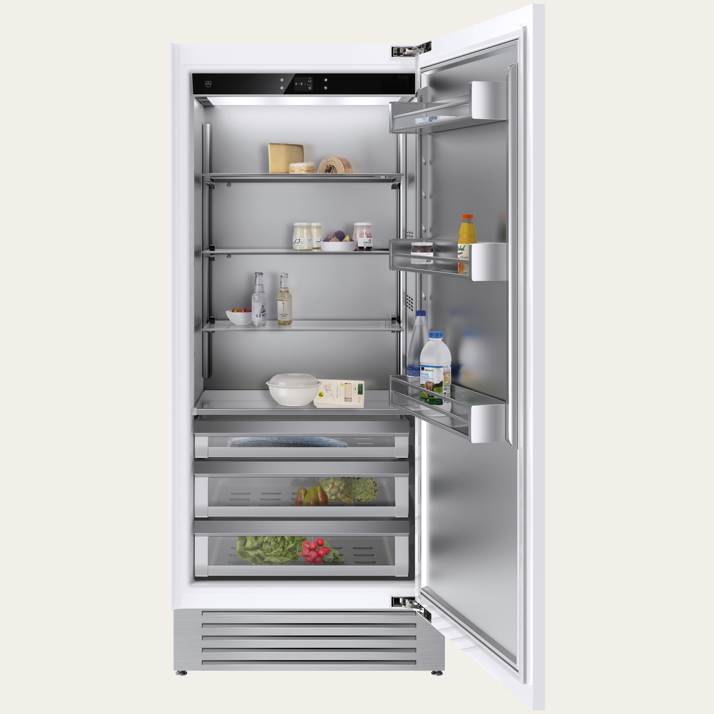 V-ZUG Refrigerator/freezer Cooler V6000 Supreme, Standard width: 90 cm, Standard height: 205 cm, Fully integratable, Door hinge: Right, TouchControl