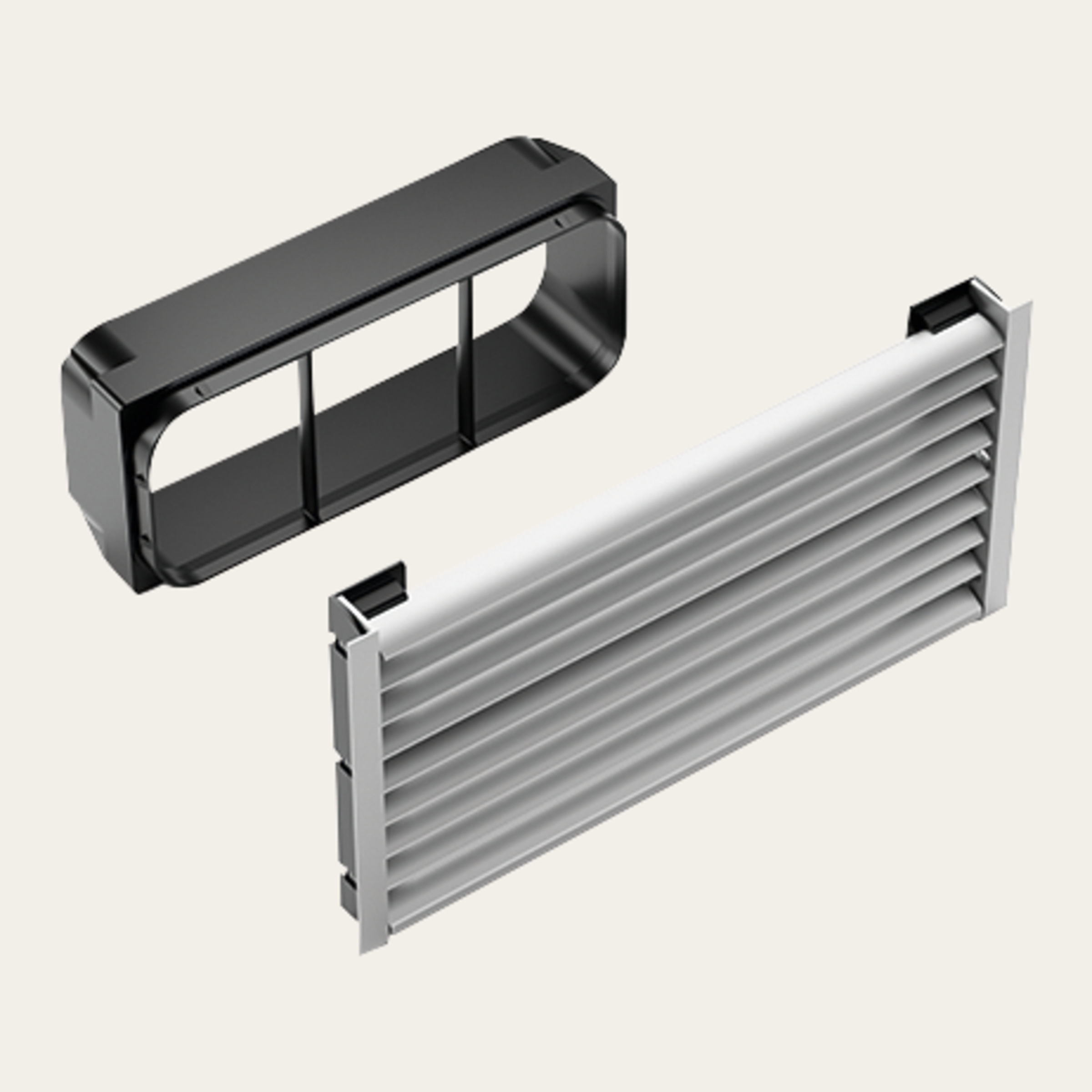 Prime Sockel-Lüftungsgitter, Edelstahlfarbig, geeignet für Sockelhöhe von 100 - 150 mm (kürzbar)