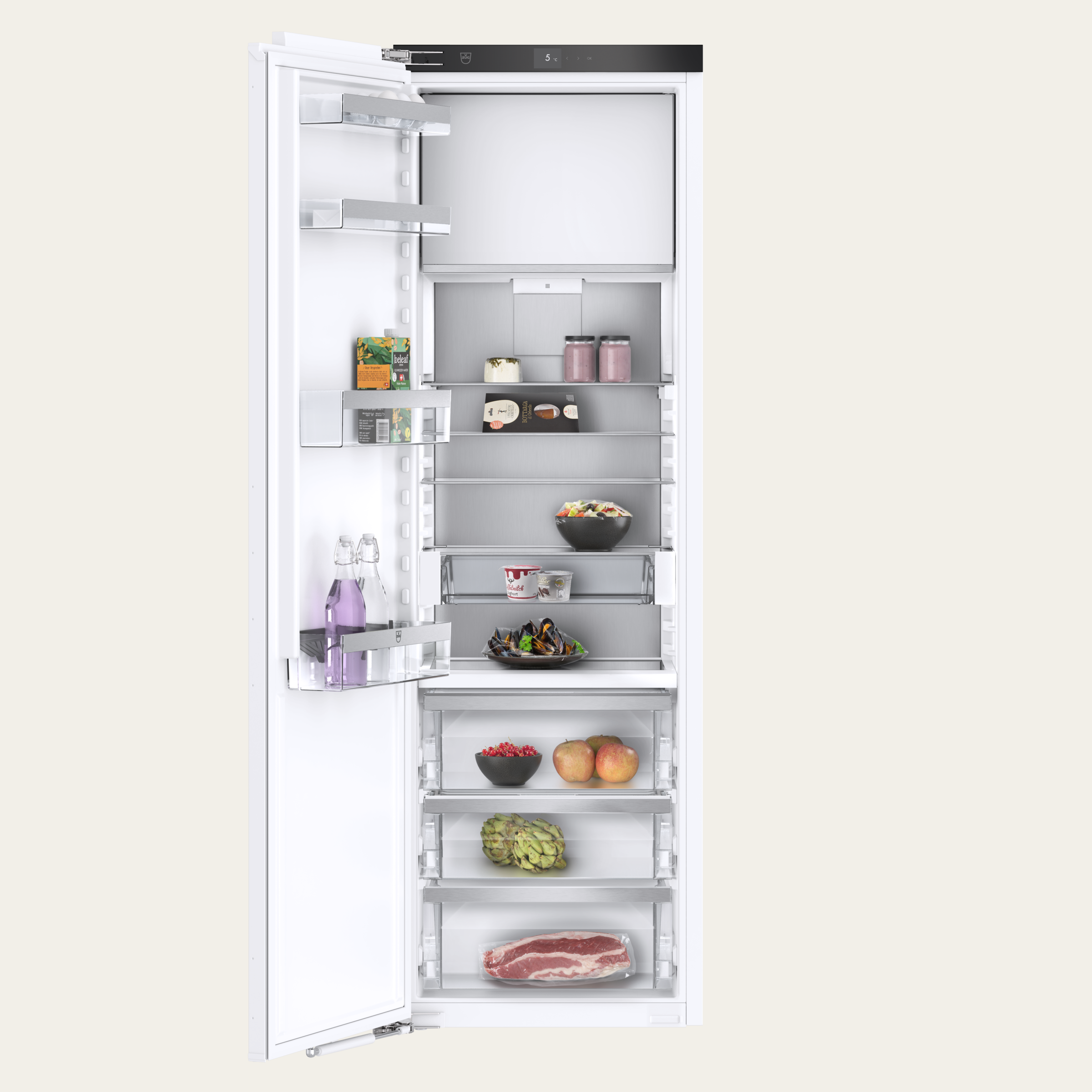 V-ZUG Kühl-/Gefriergerät Cooler V4000 178KG, Breitennorm: 60 cm, Höhennorm: 177.8 cm, Vollintegrierbar, Türanschlag: links, Energieeffizienzklasse: C, TouchControl