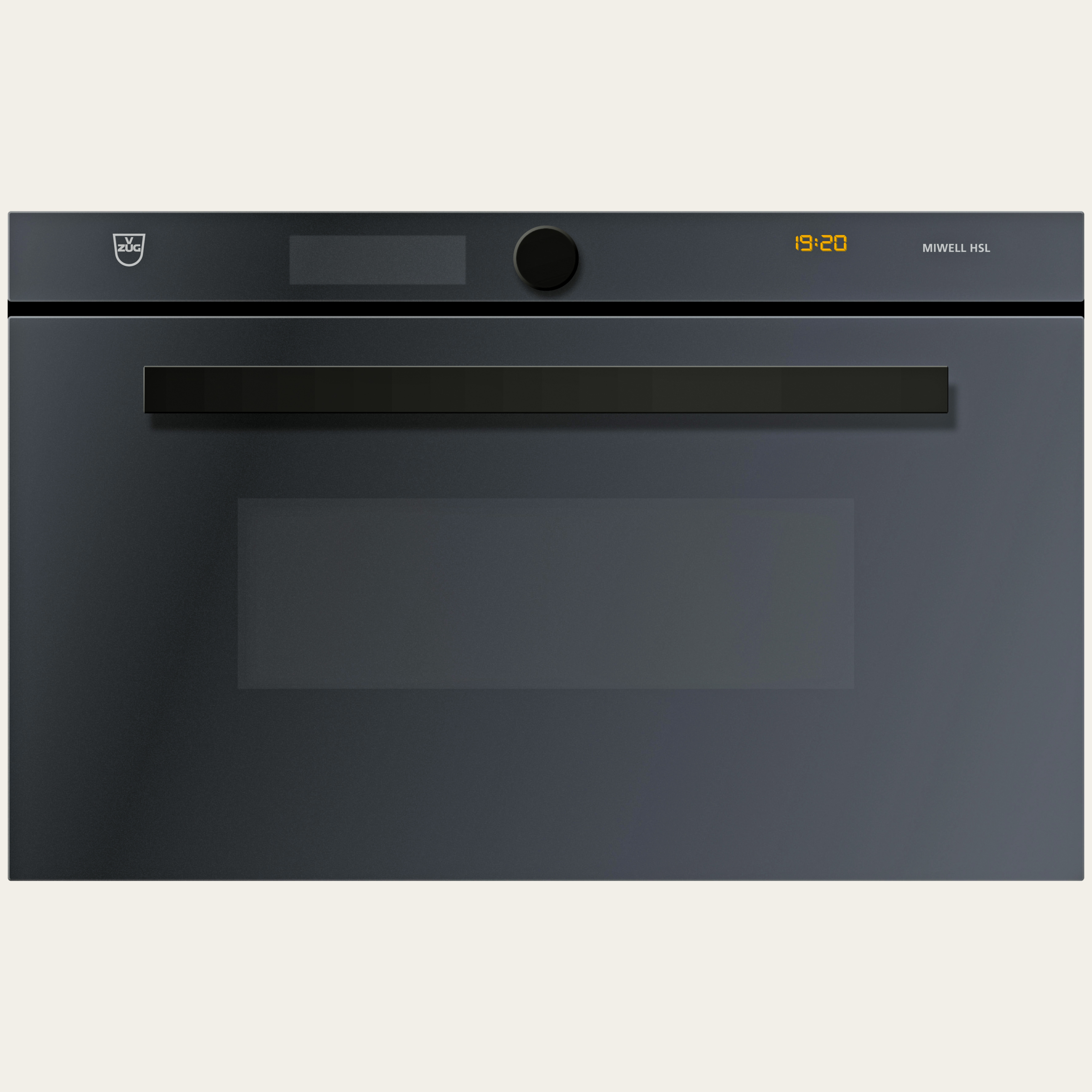 V-ZUG Mikrowelle Miwell HSL 60, Breitennorm: 60 cm, Höhennorm: 38.1 cm, Spiegelglas Schwarz, Griff: Designgriff Nero, TouchControl und Einstellknopf