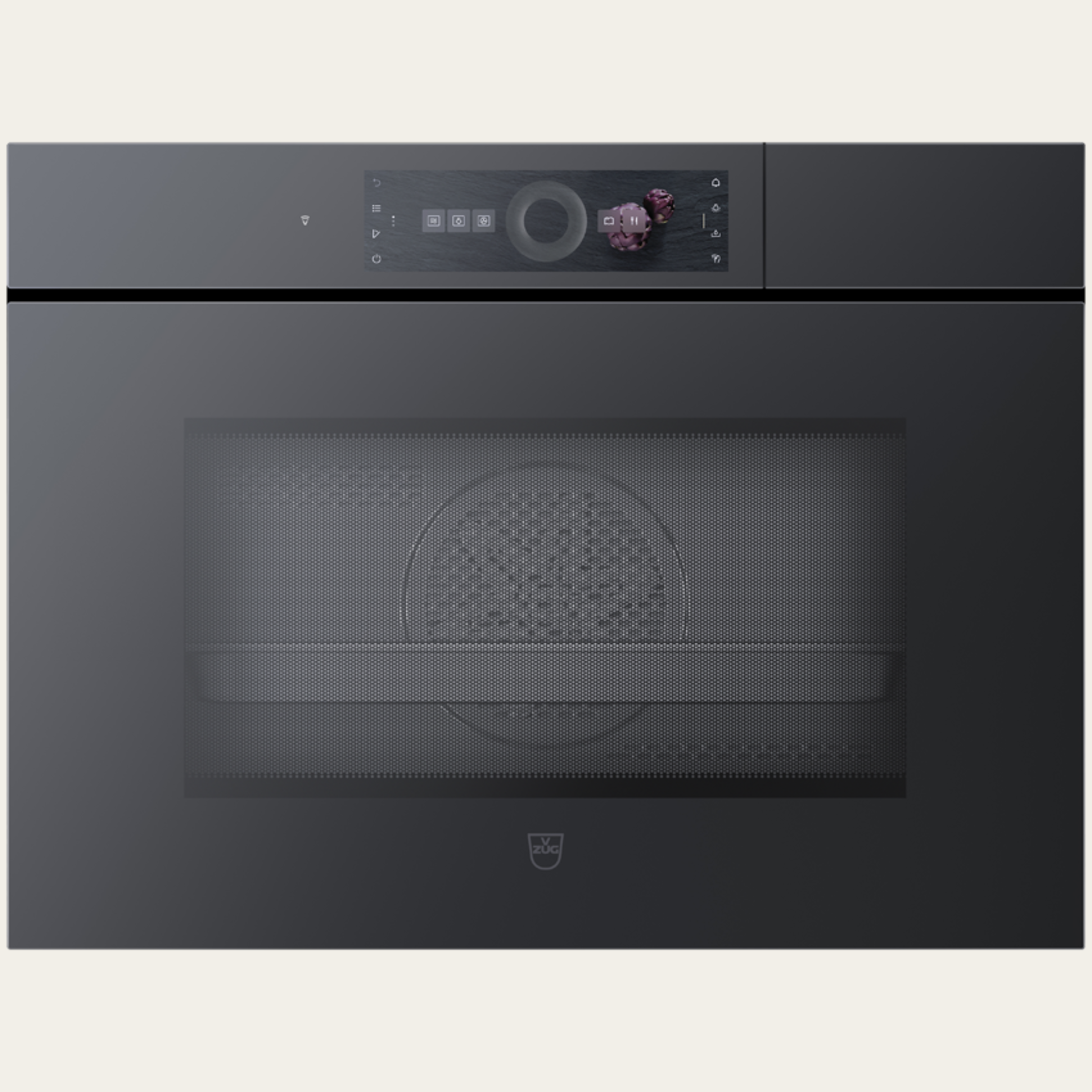 V-ZUG Steamer CombiSteamer V6000 45M PowerSteam, Breitennorm: 60 cm, Höhennorm: 45 cm, Spiegelglas Schwarz, Griff: Grifflos, Touchscreen mit CircleSlider, V-ZUG-Home, Mikrowelle