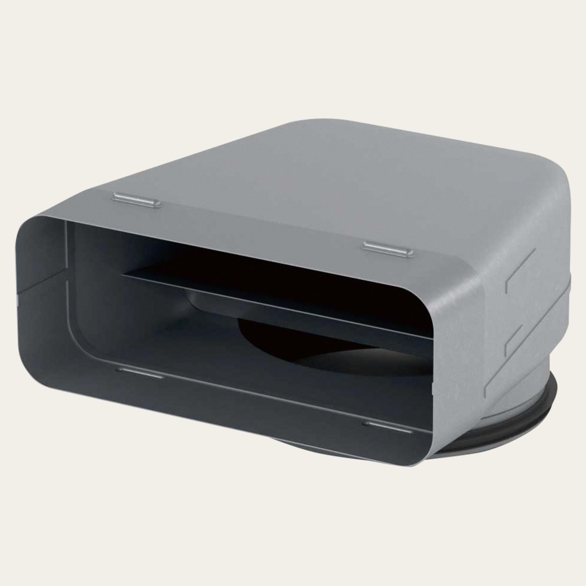 Metal air duct diverter piece (90°, D=150 mm / L=250 mm)