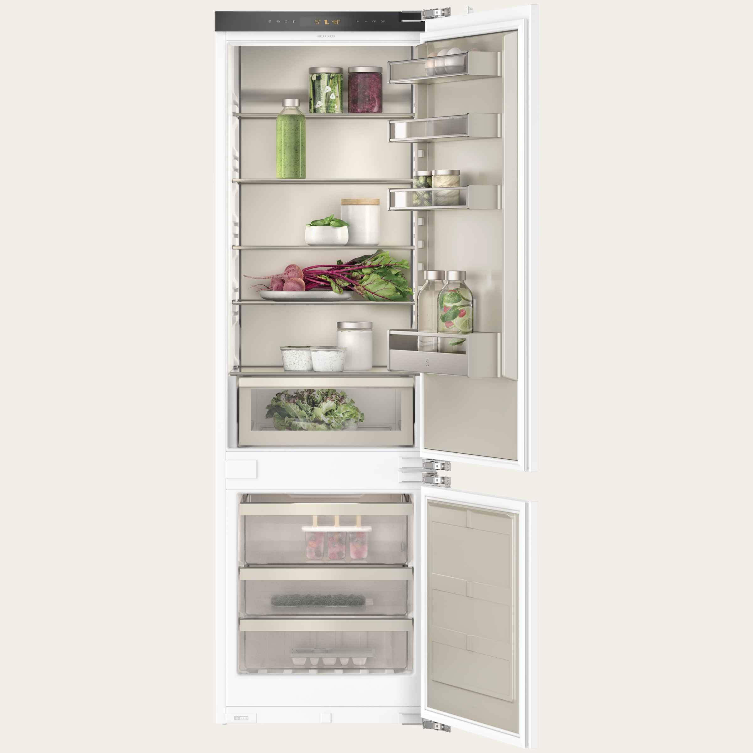 V-ZUG Refrigerator/freezer CombiCooler V6000 178NI , Standard width: 55 cm, Standard height: 177.8 cm, Fully integratable, Door hinge: Right, Energy efficiency class: C, TouchControl, NoFrost