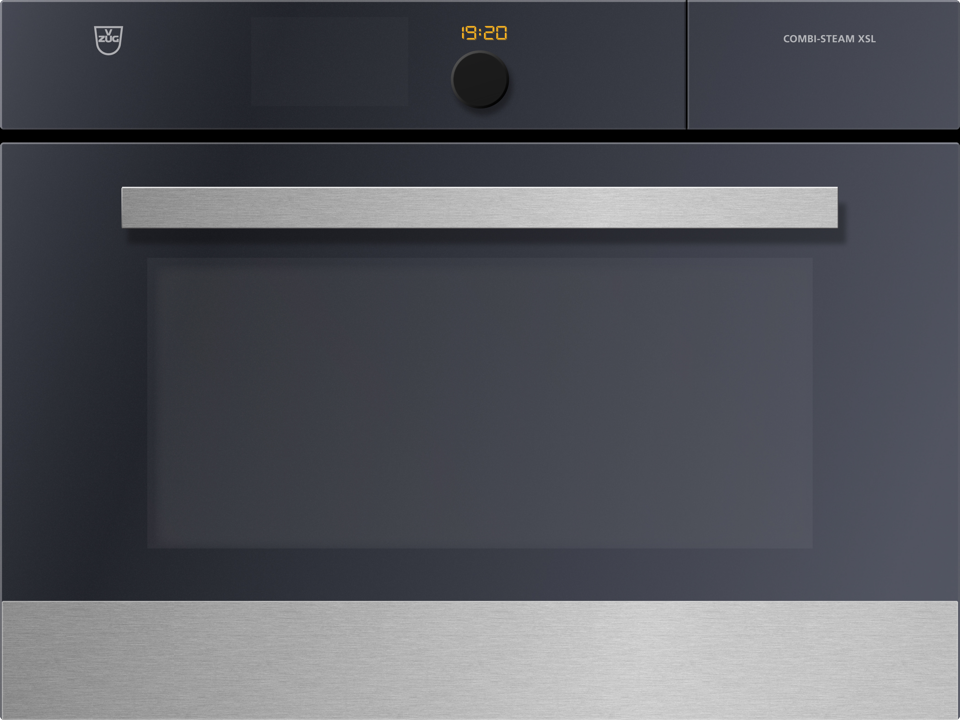 V-ZUG Steamer Combi-Steam XSL, Stainless Steel, designer handle, fixed water connection