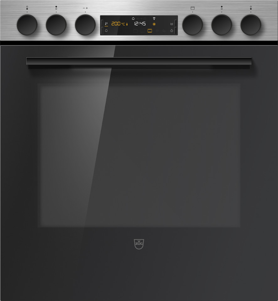 V-ZUG Cucina, Combair V600, Standard di larghezza: 55.0 cm, Norma per l'altezza: 60.0 cm, ChromeClass, interruttore girevole, V-ZUG Home,Cassetto riscaldabile dell’apparecchio, Maniglia: Nero, Numero di zonedi cottura: 4.0