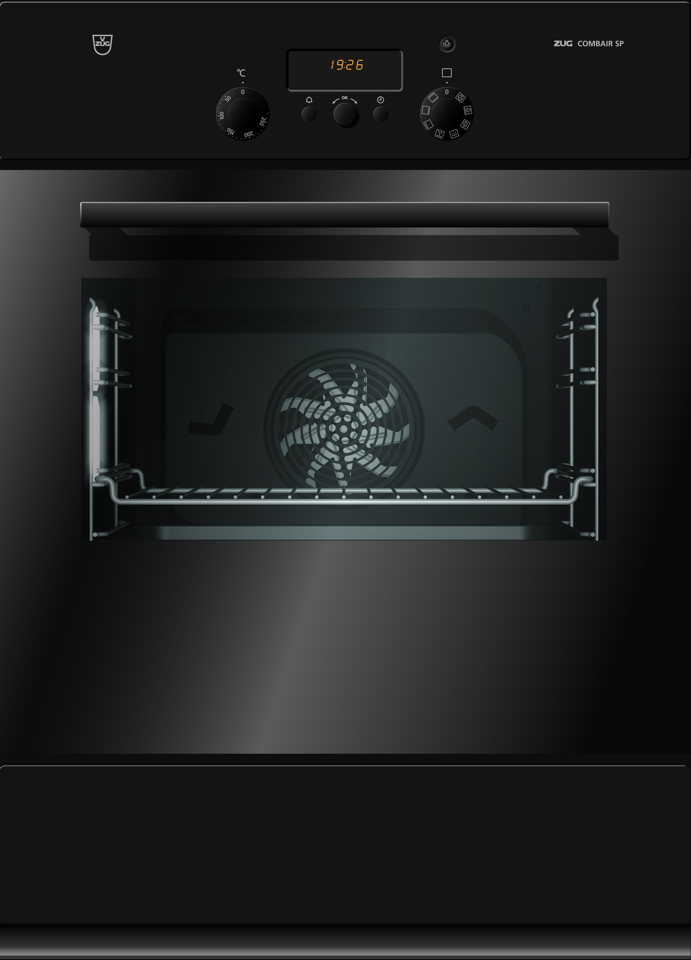 V-ZUG Backofen Combair SP, Breite 55 cm, Design Nero, Designgriff Nero, 230V, Geräteschublade, pyrolytische Selbstreinigung
