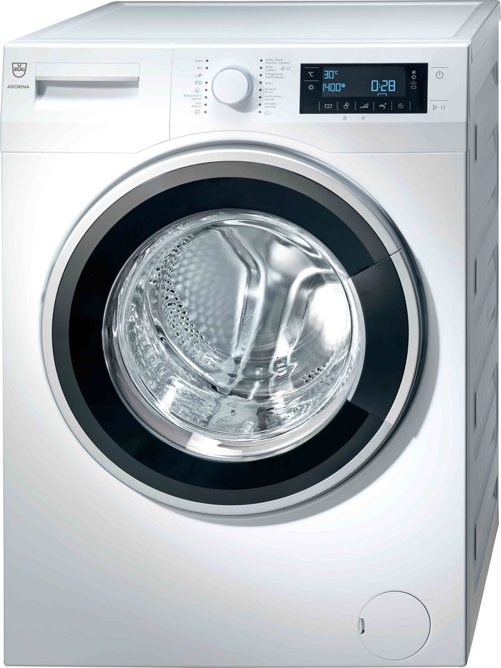 V-ZUG Waschmaschine, AdorinaWaschen V400, Türanschlag: links, Anzeige: Grafikdisplay, Nennkapazität: 8.0 kg, Design Türe: Nero