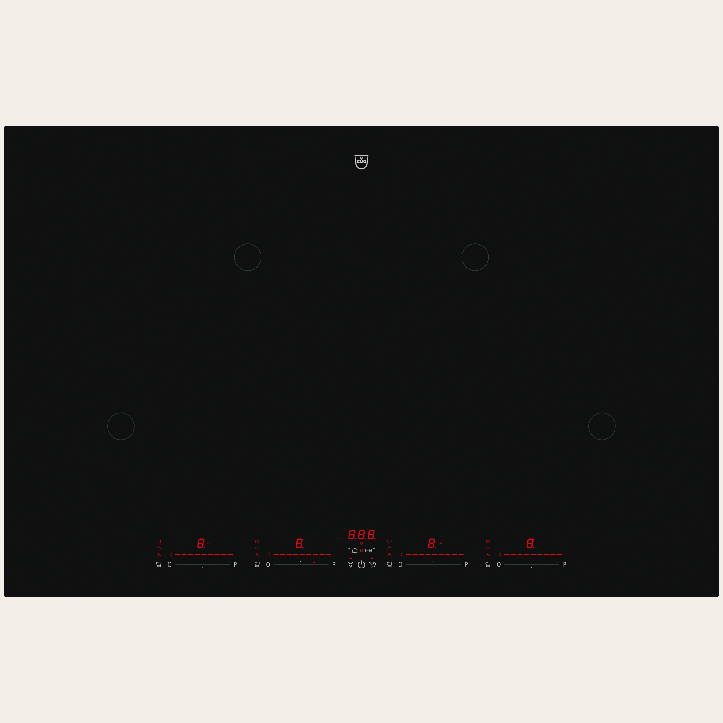 V-ZUG Kochfeld CookTop V4000 I804, Induktion, Breitennorm: 80 cm, BlackDesign, DualDesign, OptiLink, Multi-Slider/Direktwahl, Slider-Bedienung, Kochzonen: 4