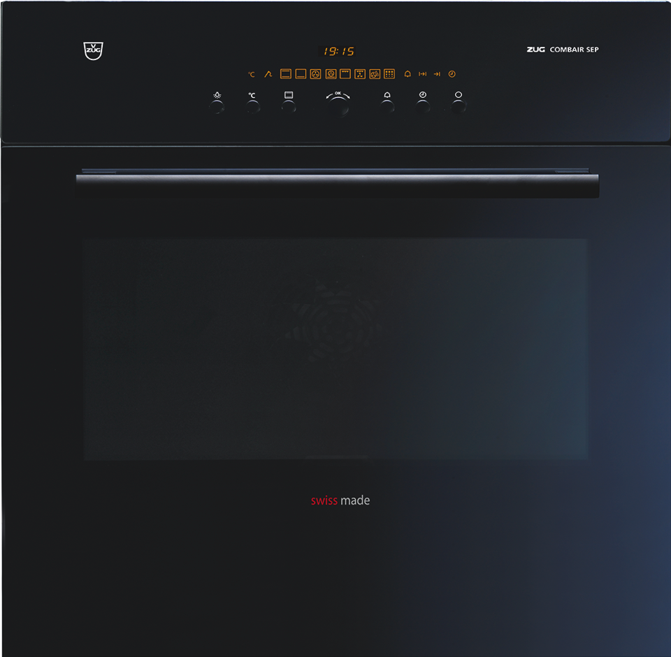 V-ZUG Oven Combair SEP, Black Glass, height 60 cm, pyrolytic self-cleaning