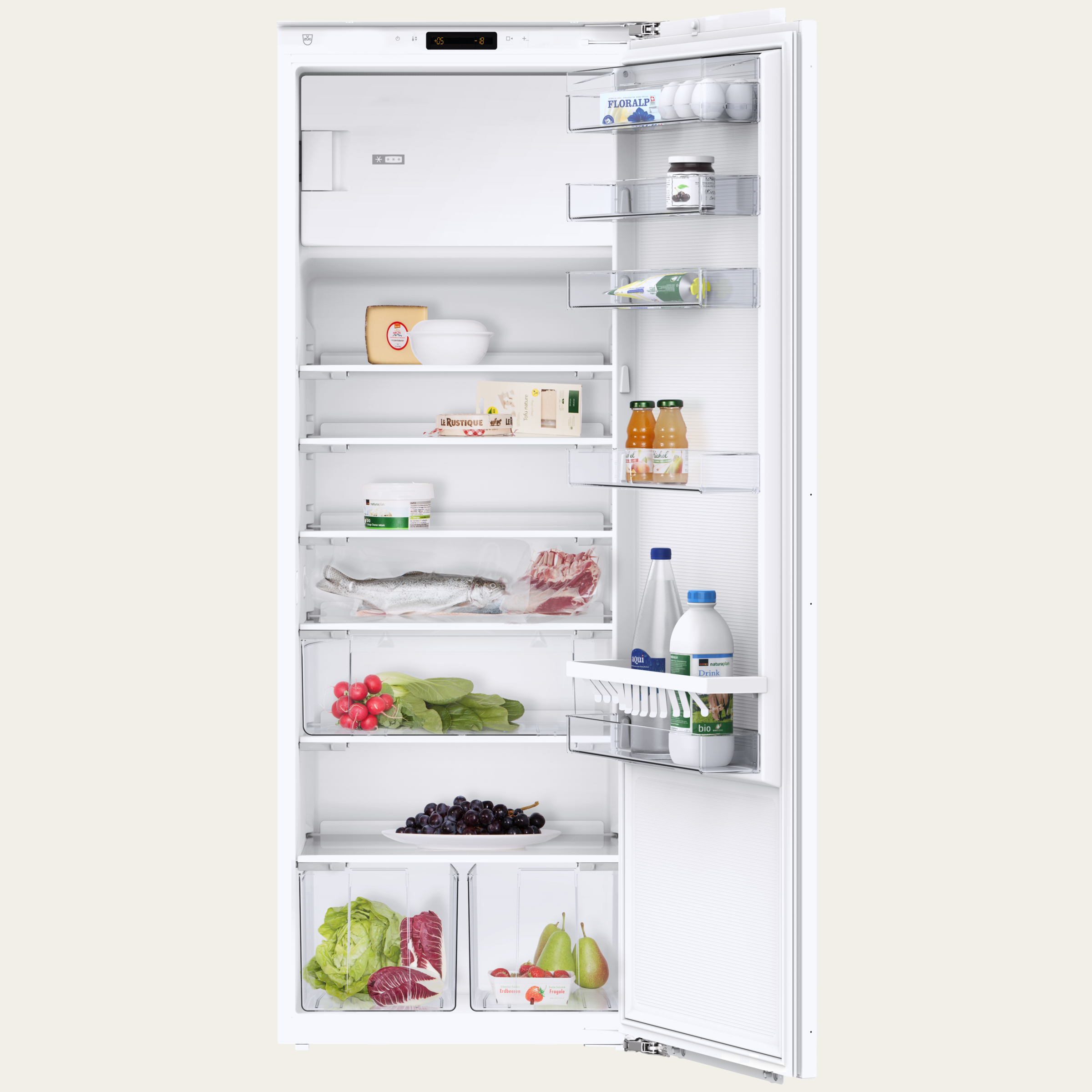 V-ZUG Kühl-/Gefriergerät, Optima 2, Breitennorm: 60 cm, Höhennorm: 152.4 cm, Vollintegrierbar, Türanschlag: links, TouchControl, Kellerfach, NoFrost, FreshControl-Zone