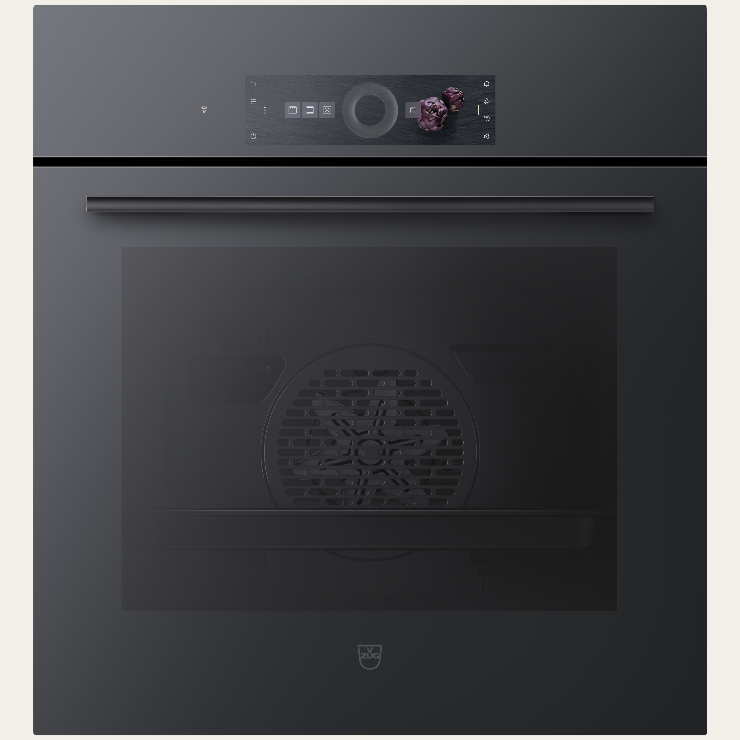 V-ZUG Four Combair V2000 6UC, Norme largeur: 55 cm, Norme de hauteur: 60 cm, Miroir noir, Encastrement dans le meuble inférieur, Écran tactile avec CircleSlider, V-ZUG-Home