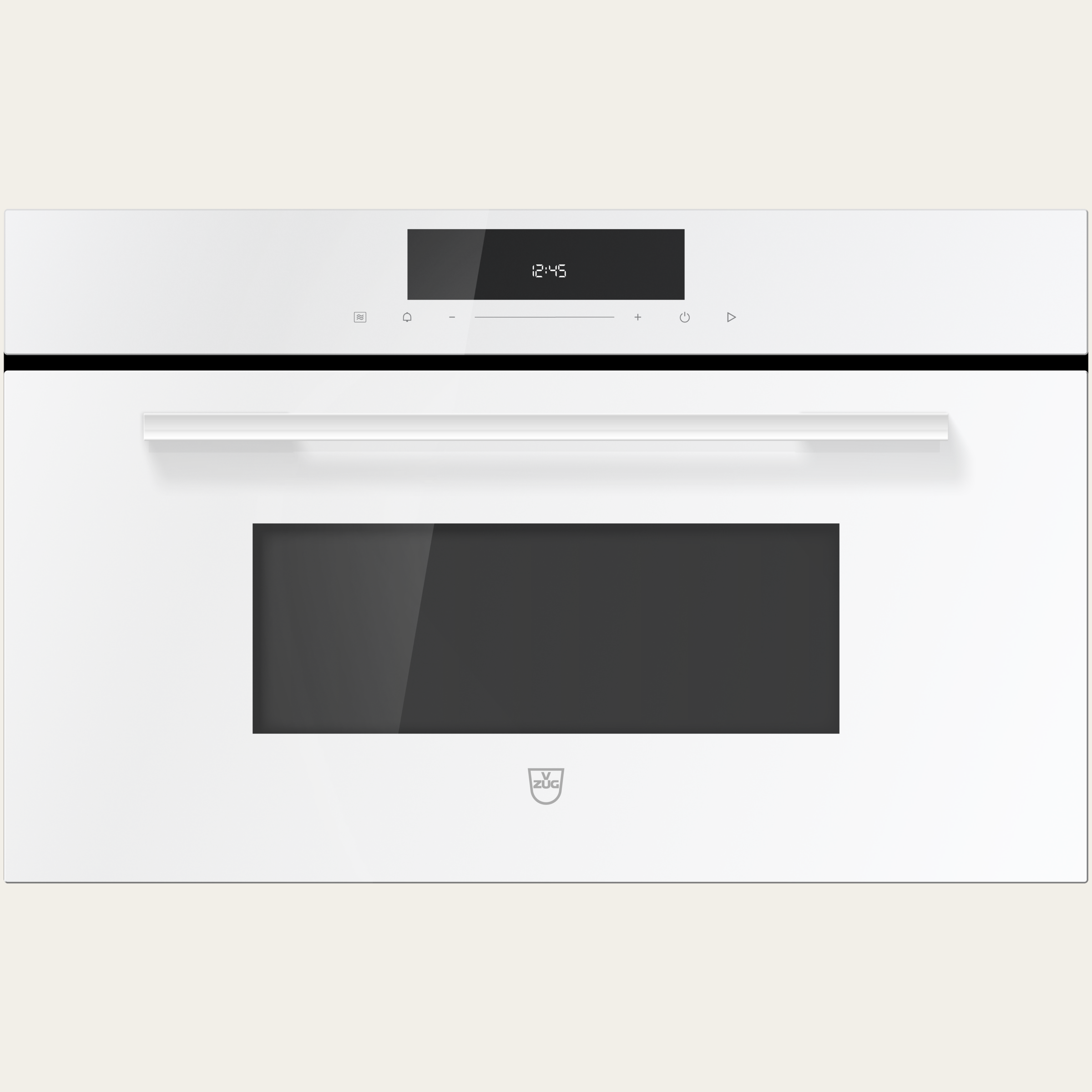 V-ZUG Micro-ondes Miwell V600 38C, Norme largeur: 55 cm, Norme de hauteur: 38.1 cm, Blanc, Poignée: blanche, TouchControl