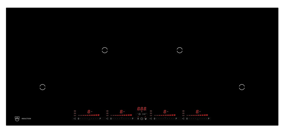 V-ZUG Hob GK47TIMPS, Induction, Standard width: 90 cm, BlackDesign, DualDesign, Multi-Slider/direct selection, Slider control, Cooking zones: 4