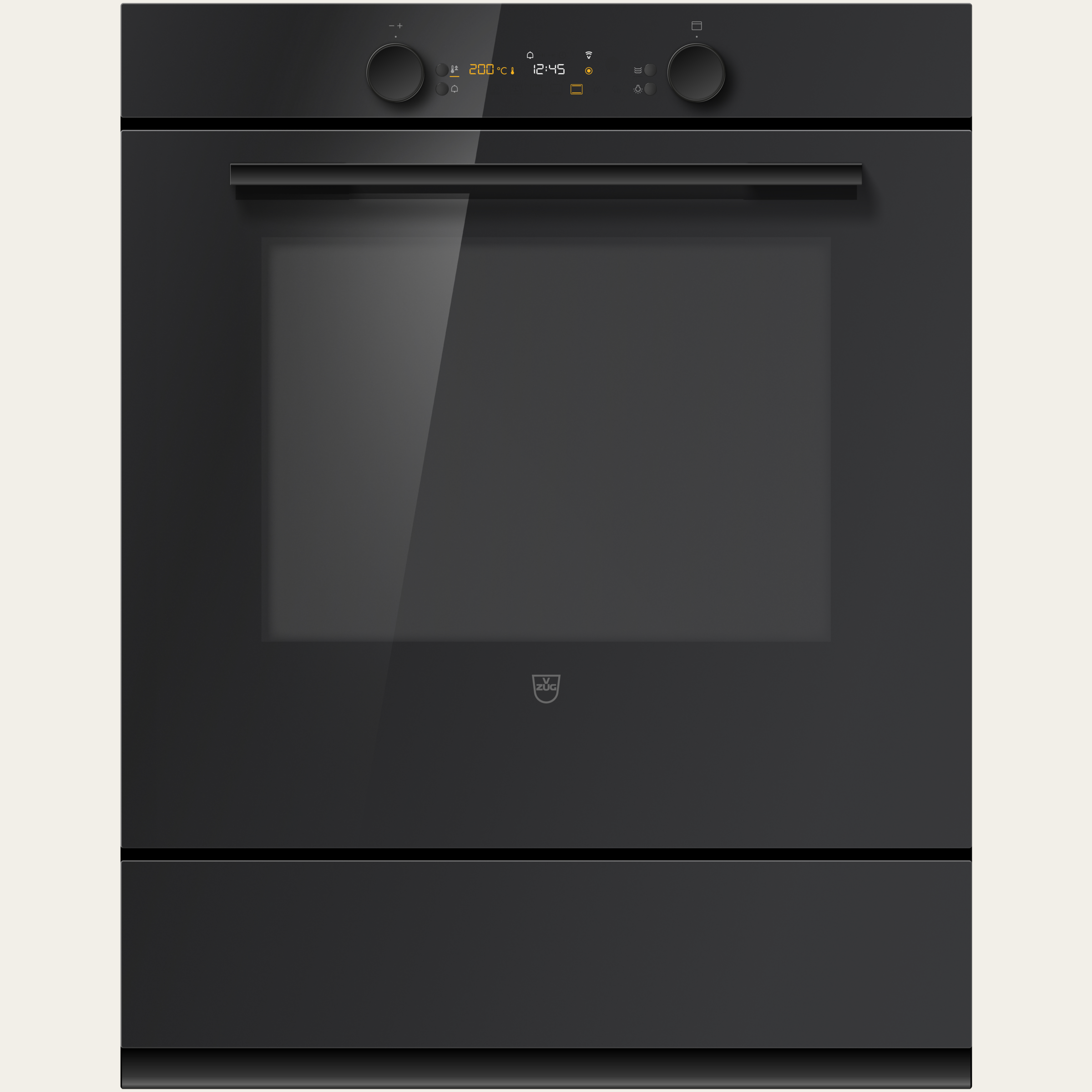 V-ZUG Backofen Combair V600 76, Breitennorm: 60 cm, Höhennorm: 76.2 cm, Glas Nero, Griff: Nero, Drehschalter, V-ZUG-Home, Geräteschublade beheizbar