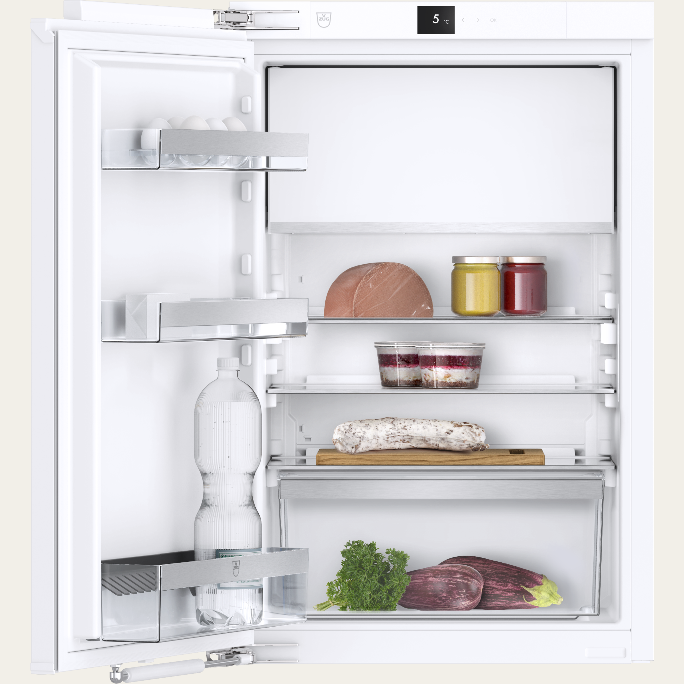V-ZUG Kühl-/Gefriergerät Cooler V200 88G, Breitennorm: 60 cm, Höhennorm: 88.9 cm, Vollintegrierbar, Türanschlag: links, Energieeffizienzklasse: E, TouchControl