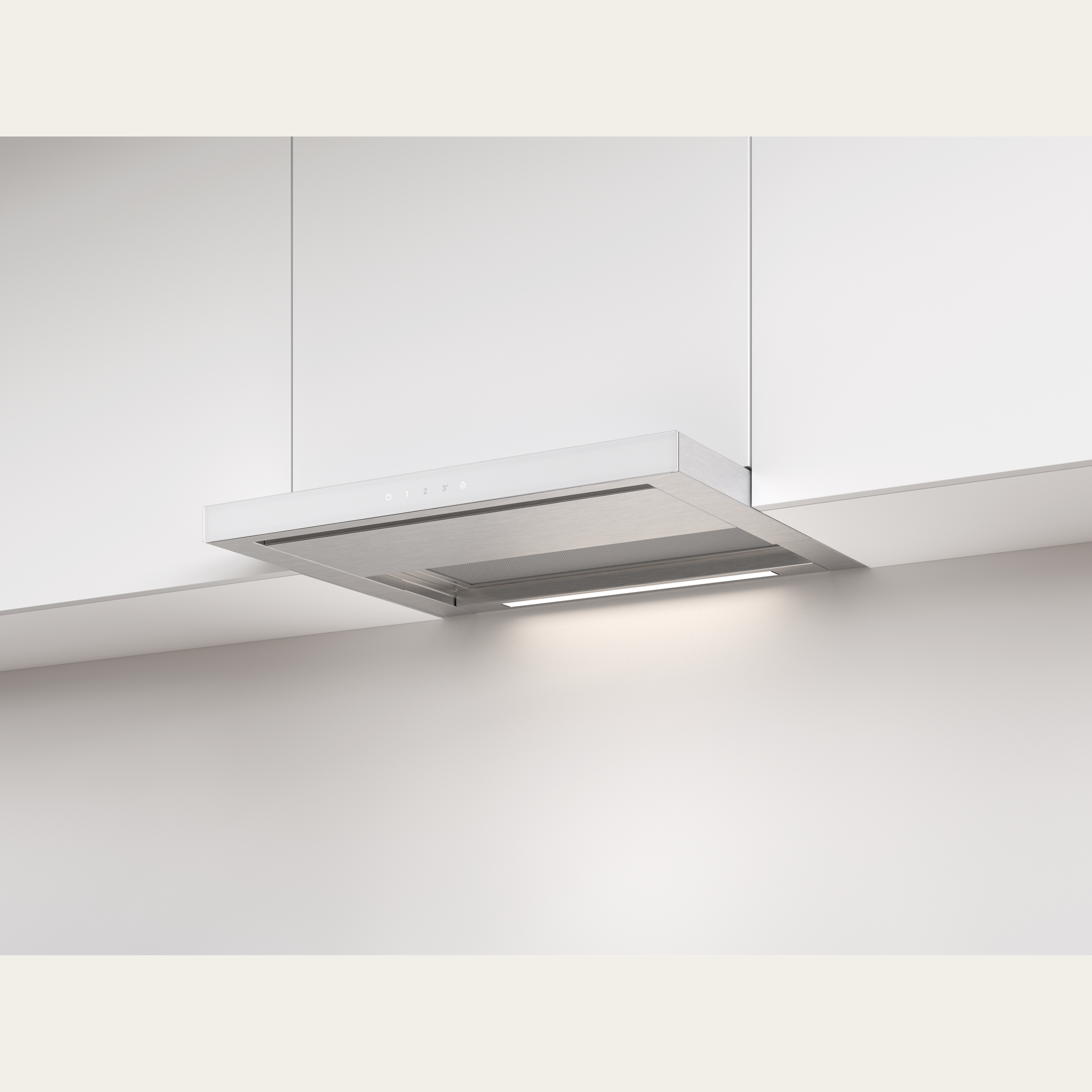 V-ZUG Cappa aspirante AiroClearIncasso V400 F60, Standard di larghezza: 60 cm, Vetro bianco, Aria di scarico, Circolazione dell'aria, Touch (Sensor)