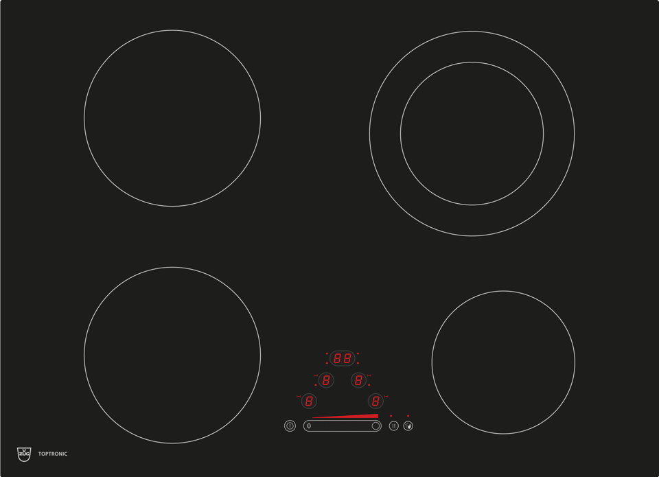 V-ZUG Glass ceramic hob Toptronic GK45TEXSZ