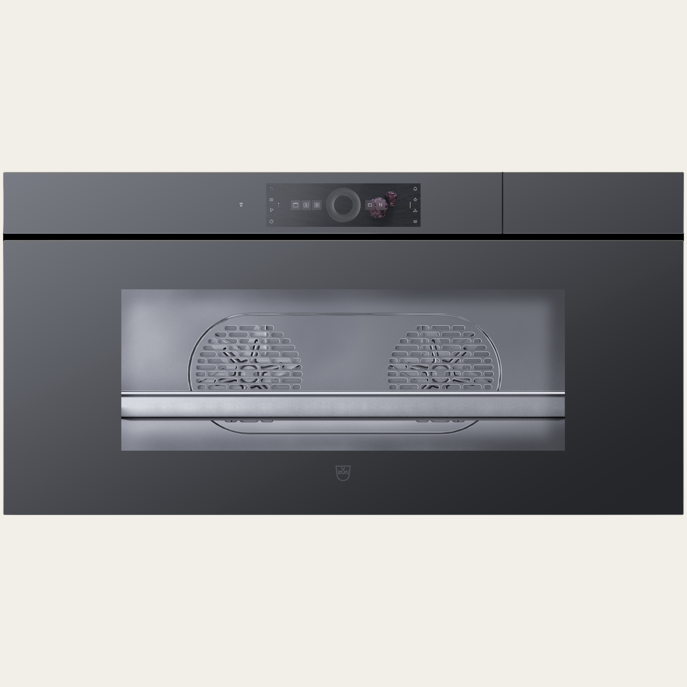 V-ZUG Steam cooker CombiSteamer V6000 45L Grand, Standard width: 90 cm, Standard height: 45 cm, Black mirror glass, Handle-Free, Touchscreen with CircleSlider, V-ZUG-Home