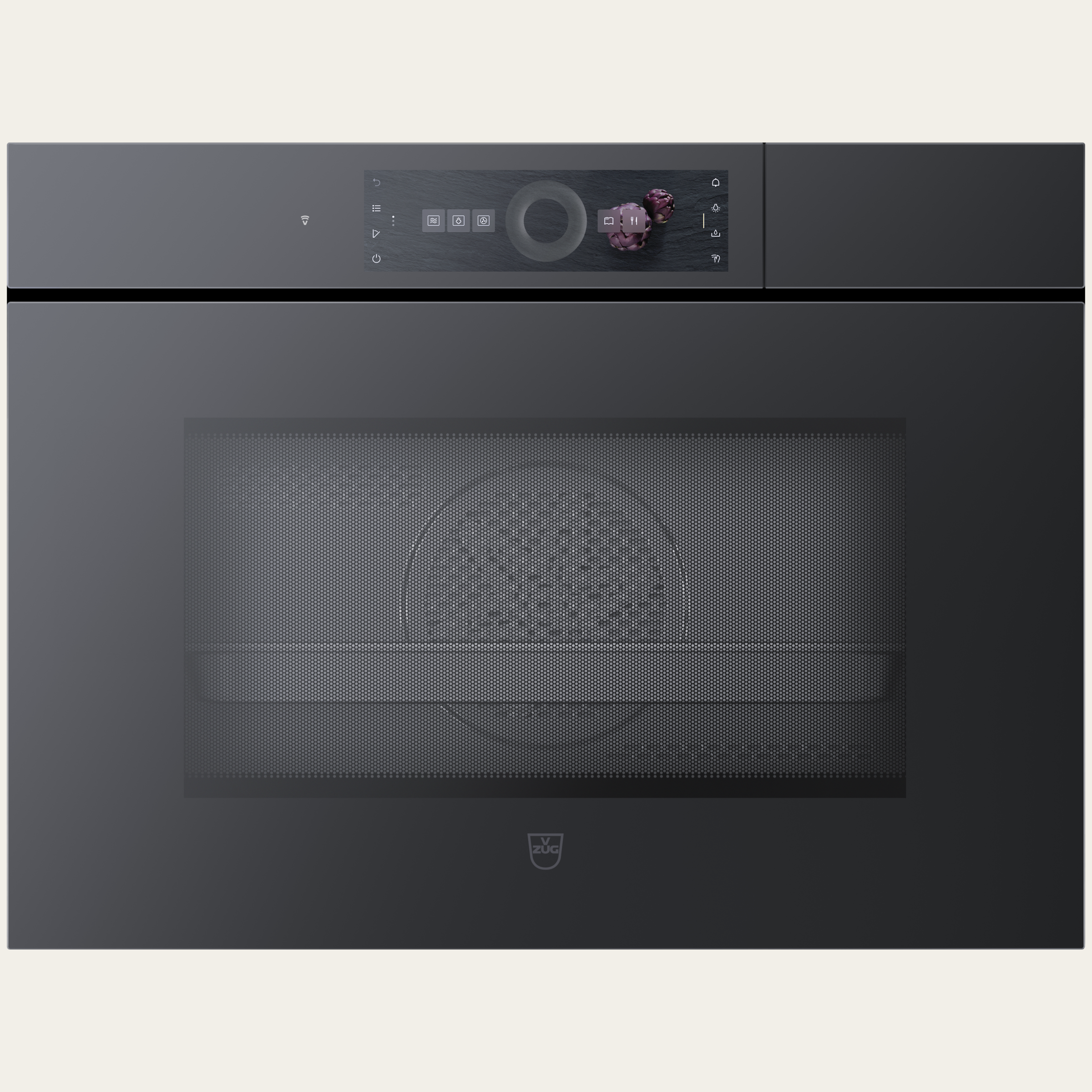 V-ZUG Steamer CombiSteamer V6000 45M PowerSteam, Breitennorm: 60 cm, Höhennorm: 45 cm, Spiegelglas Schwarz, Grifflos, Touchscreen mit CircleSlider, V-ZUG-Home, Mikrowelle