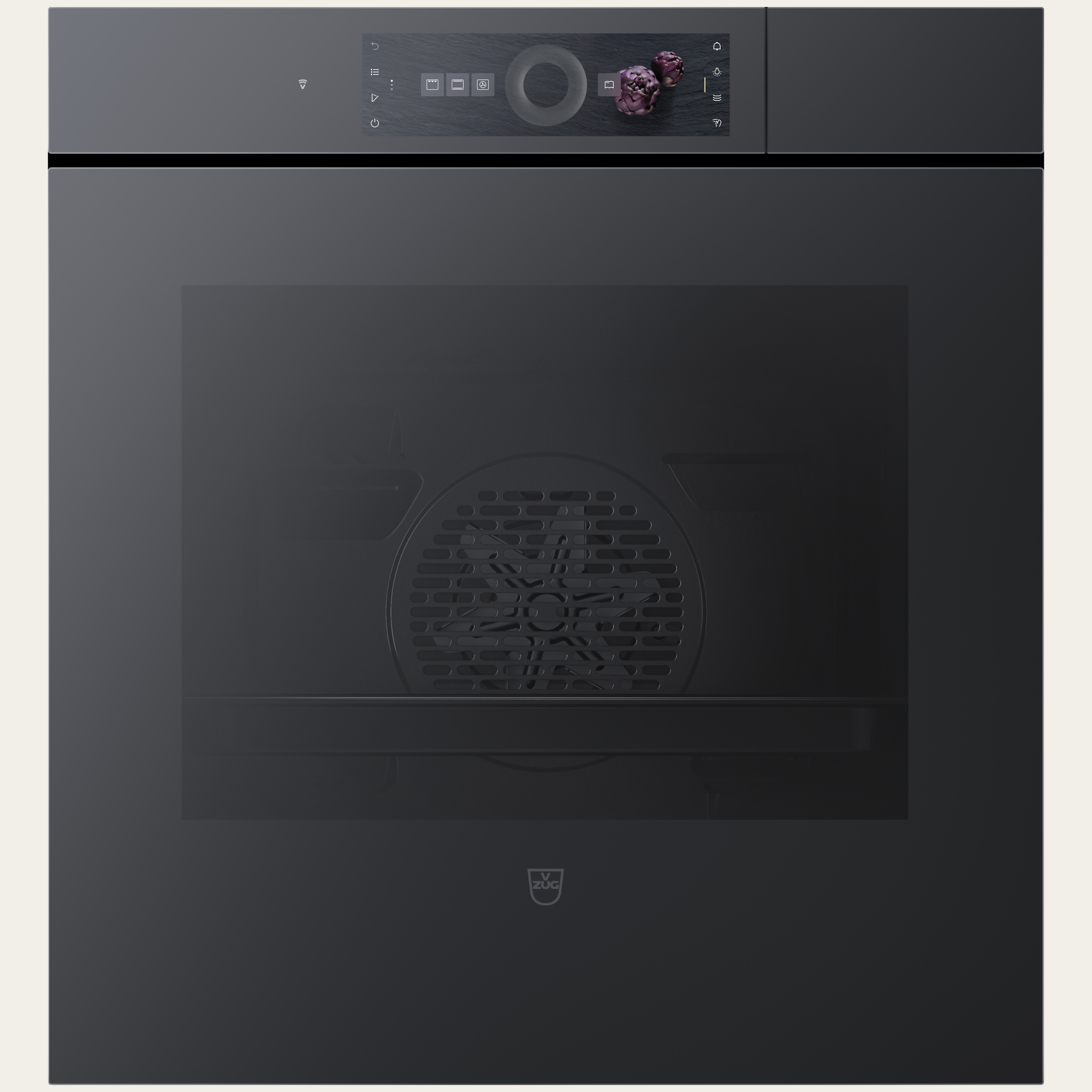 V-ZUG Steamer CombairSteamer V6000 60C, Breitennorm:55 cm, Höhennorm: 60 cm, Spiegelglas Schwarz, Griff:Grifflos, Touchscreen mit CircleSlider, V-ZUG-Home