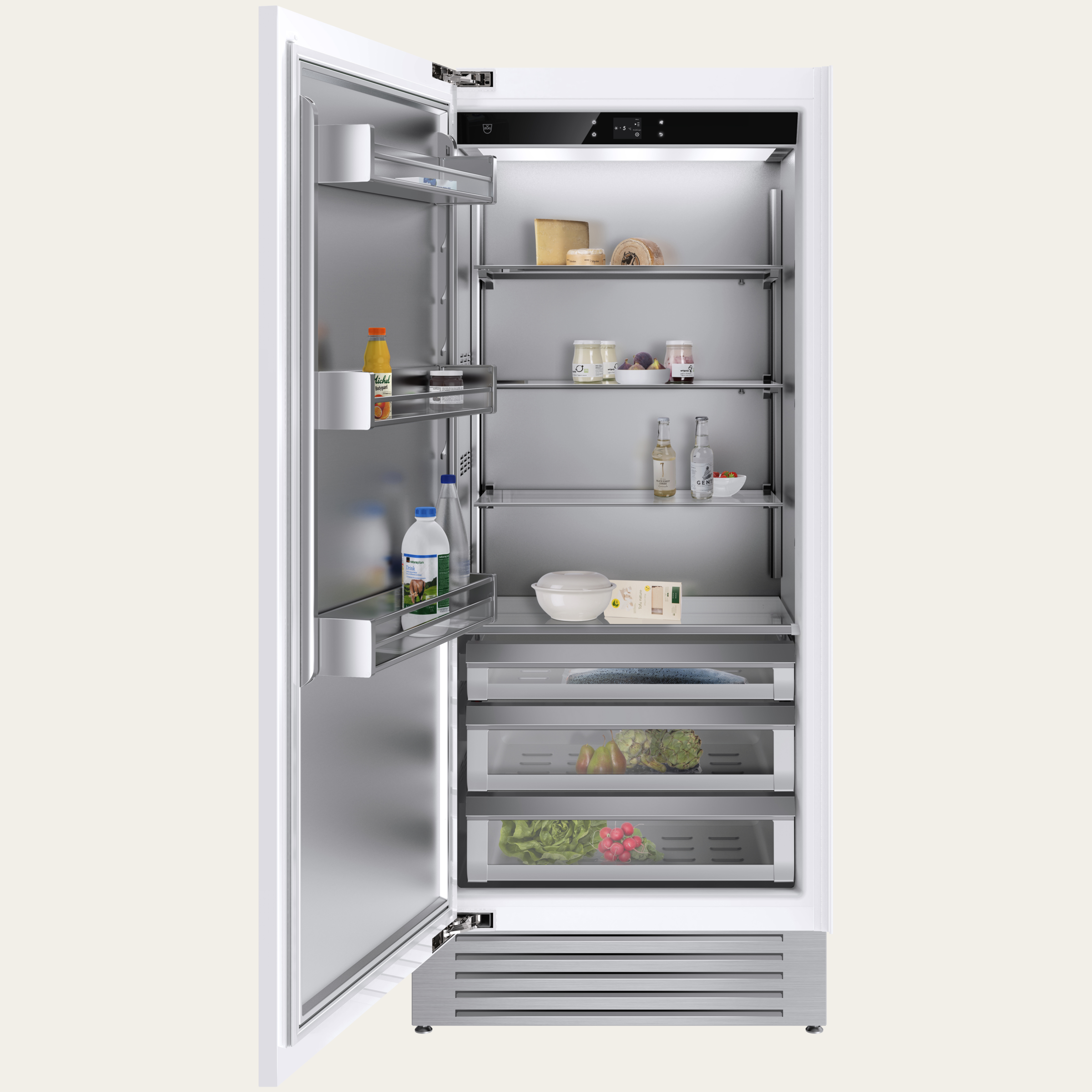 V-ZUG Refrigerator/freezer Cooler V6000 Supreme, Standard width: 90 cm, Standard height: 205 cm, Fully integratable, Door hinge: Left, TouchControl