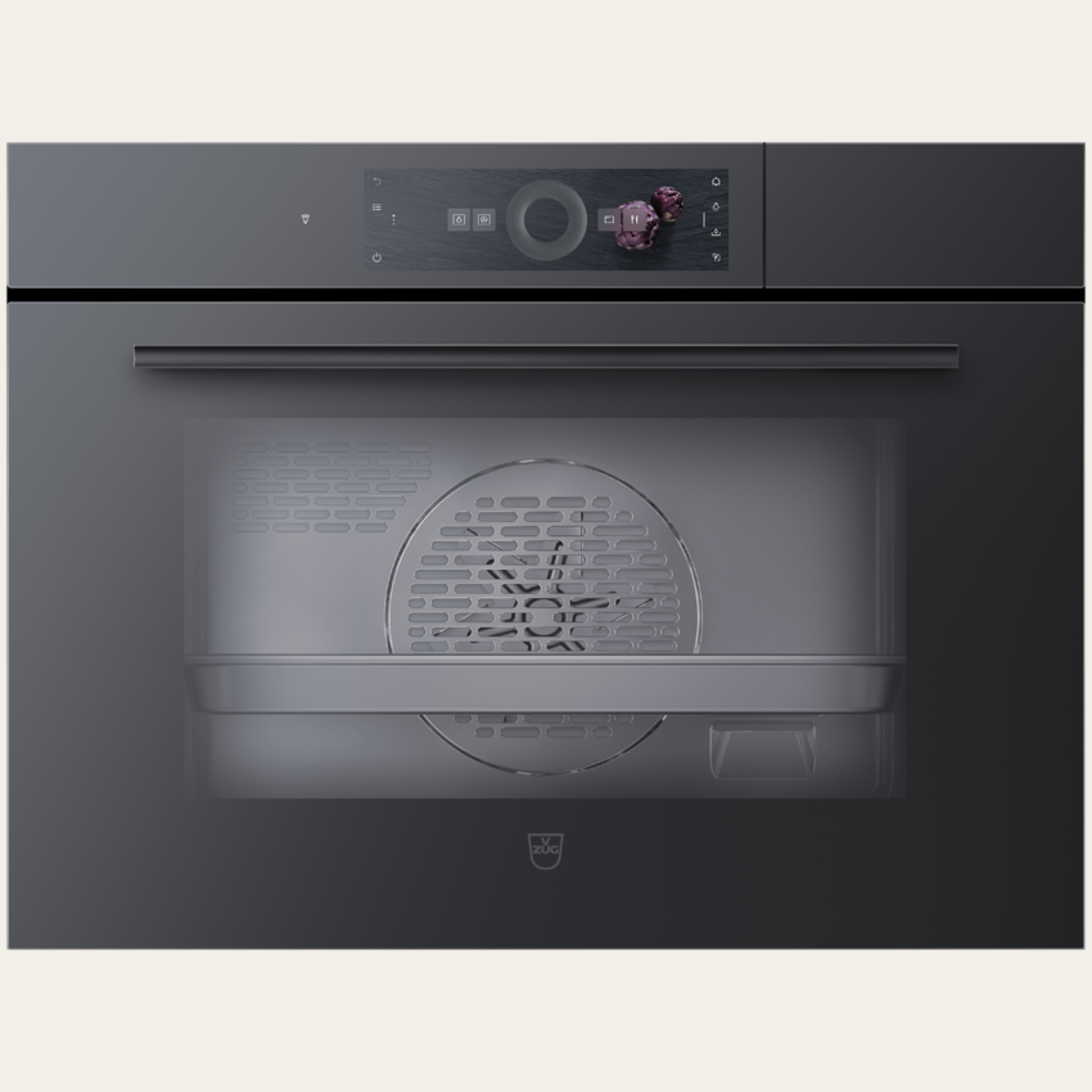 V-ZUG Steam cooker CombiSteamer V6000 45, Standard width: 60 cm, Standard height: 45 cm, Black mirror glass, Touchscreen with CircleSlider, V-ZUG-Home