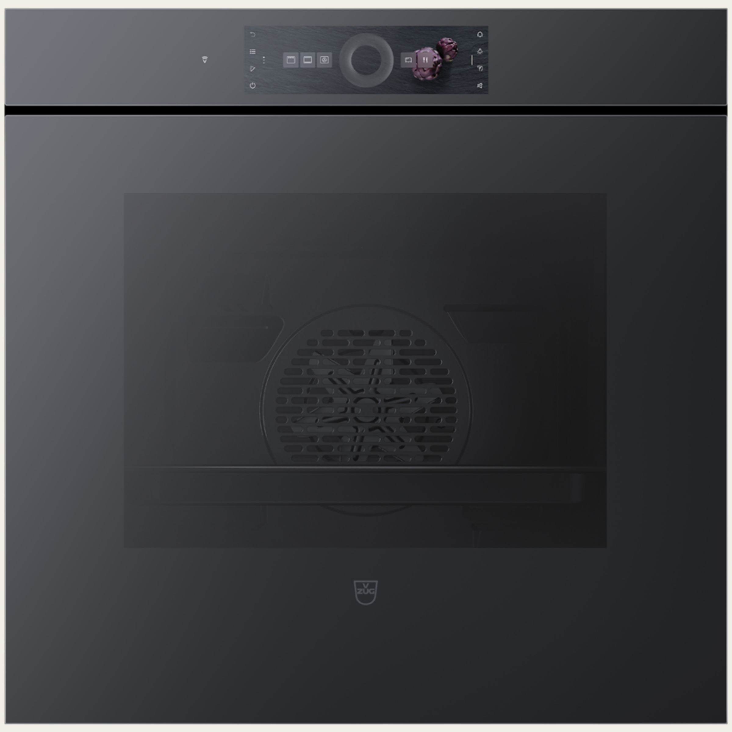 V-ZUG Four Combair V6000 60, Norme largeur: 60 cm, Norme de hauteur: 60 cm, Miroir noir, Poignée: Sans poignée, Écran tactile avec CircleSlider, V-ZUG-Home, TopClean
