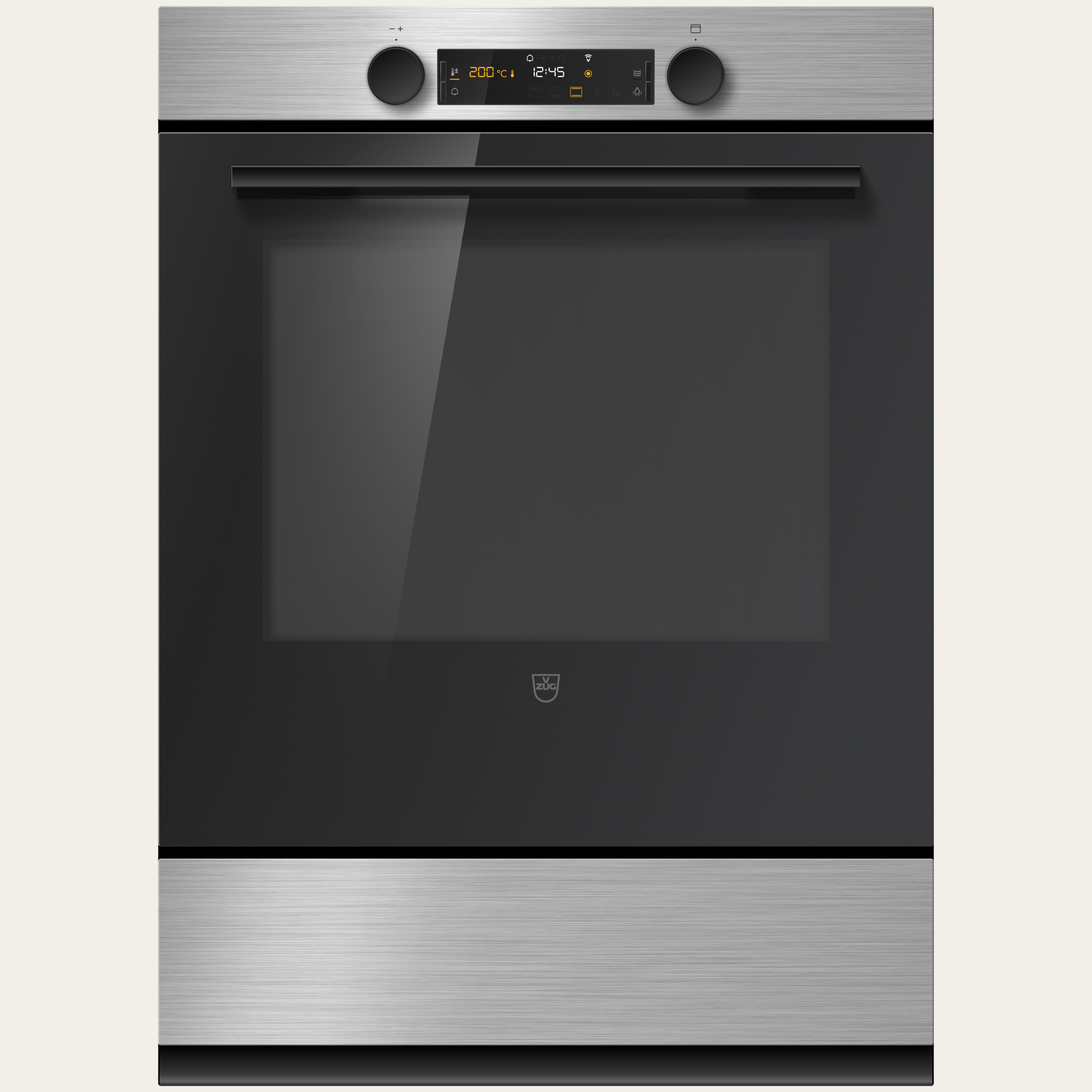 V-ZUG Four Combair V400 76C, Norme largeur: 55 cm, Normede hauteur: 76.2 cm, ChromeClass, Poignée: Nero, commutateur rotatif, V-ZUG-Home, TopClean, Tiroir à ustensiles