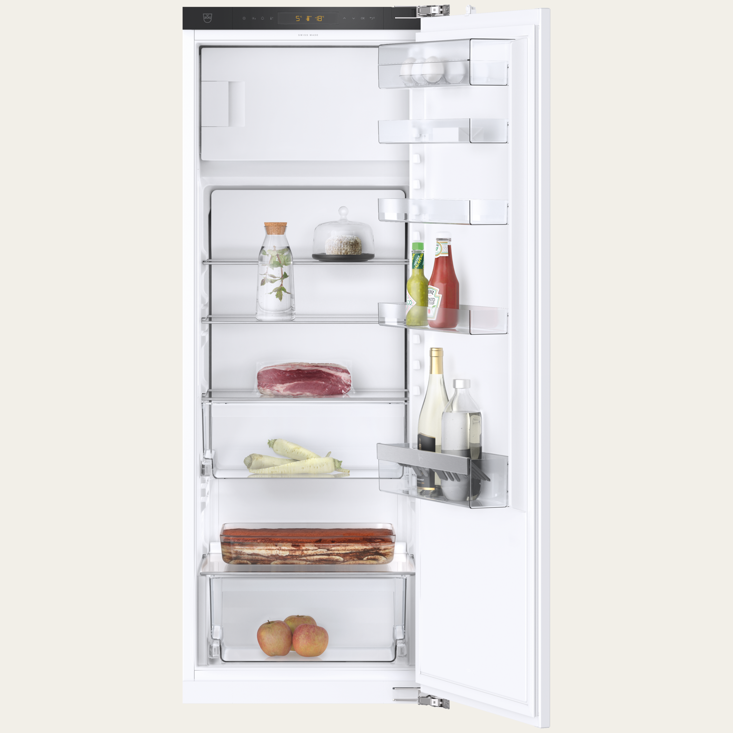 V-ZUG Réfrigérateur/congélateur Cooler V2000 152GI, Norme largeur: 55 cm, Norme de hauteur: 152.4 cm, Entièrement intégrable, Charnière: droite, Classe d’efficacité énergétique: E, TouchControl