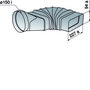 Product imageFlex elbow, from round to flat for deflection and rotation up to 180° (width 227 / height 94 mm), length 160-550 mm / fitting d= 150 mm