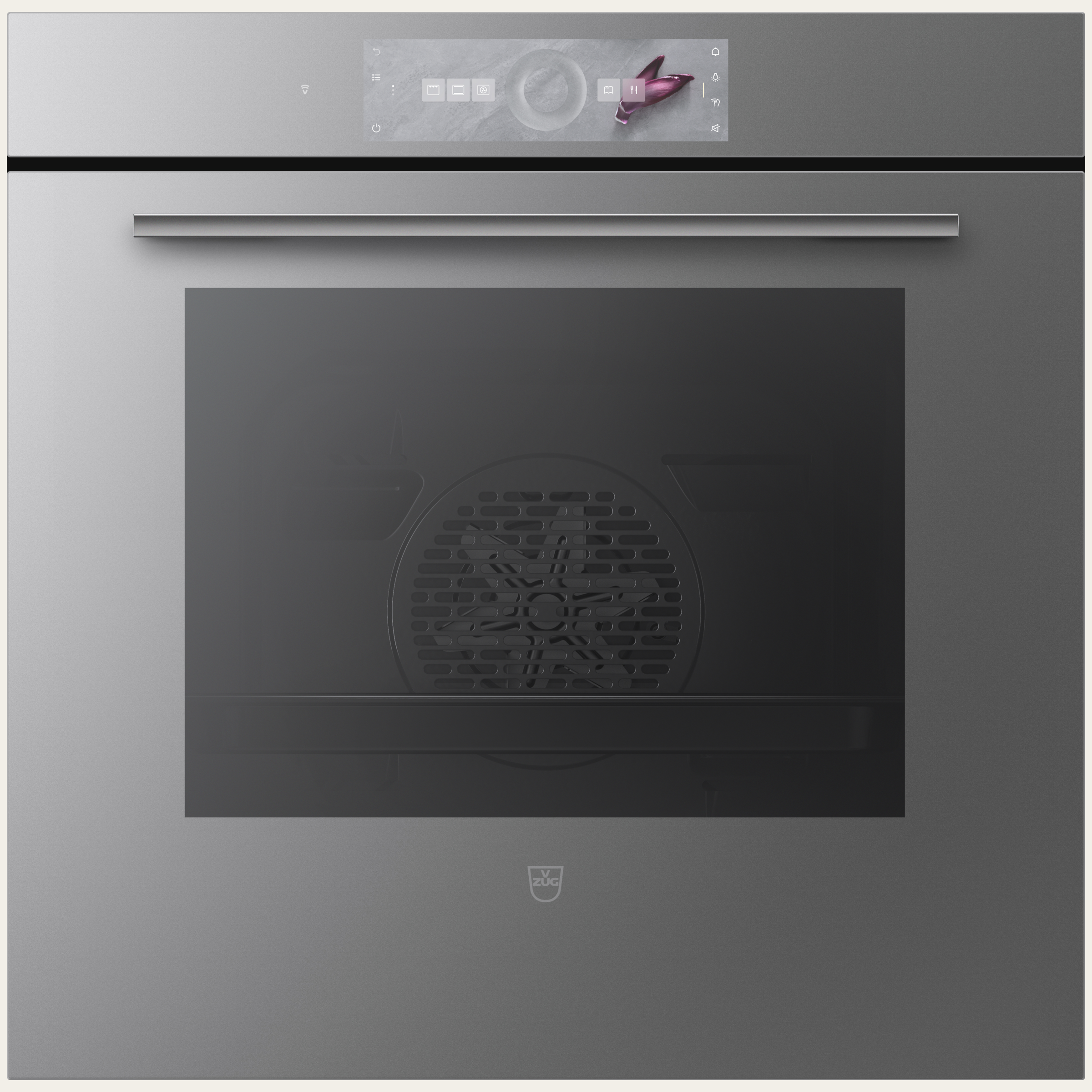 V-ZUG Oven Combair V6000 60P, Standard width: 60 cm,Standard height: 60 cm, Platinum mirror glass, Touchscreen with CircleSlider, V-ZUG-Home, Pyrolytic self-cleaning