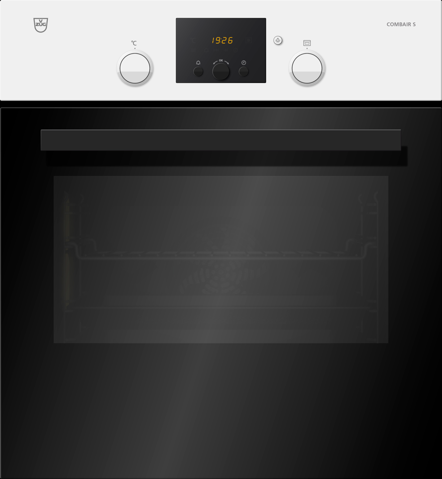 V-ZUG Oven Combair S BC-S, 60 cm, white, Nero designer handle