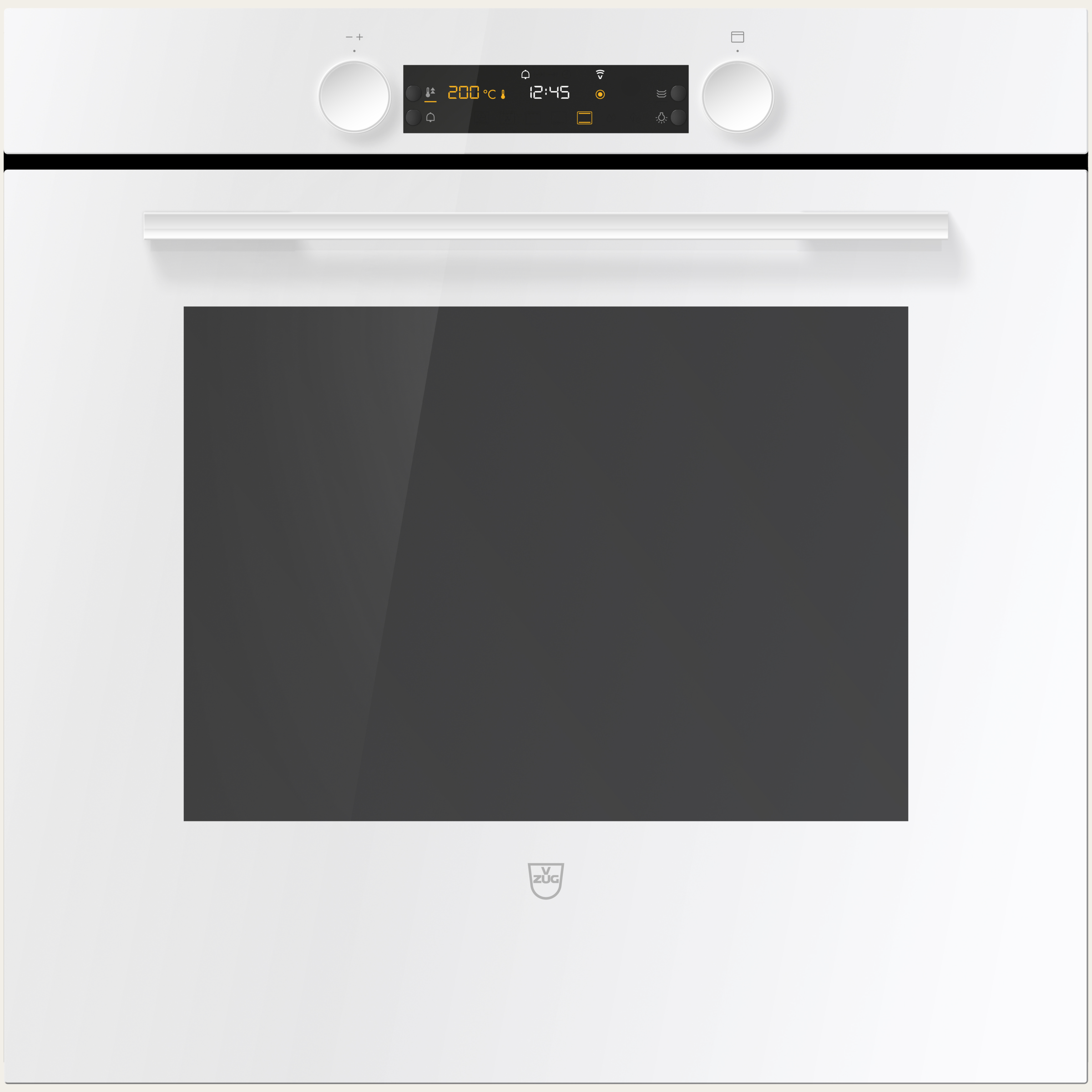 V-ZUG Backofen Combair V600 60, Breitennorm: 60 cm, Höhennorm: 60 cm, Glas Weiss, Griff: Weiss, Drehschalter, V-ZUG-Home, TopClean