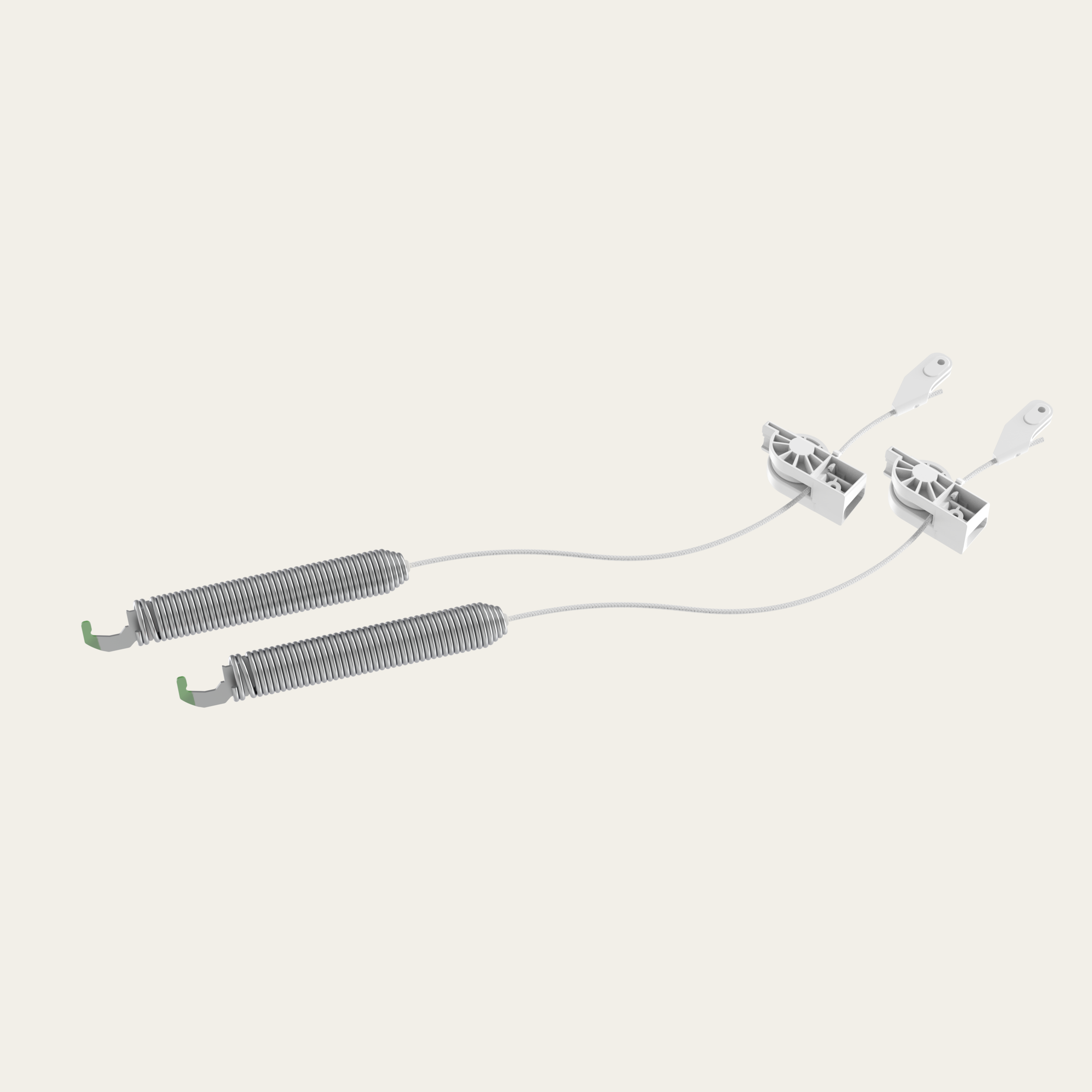 Set of reinforced springs for heavy decorative fronts - green
