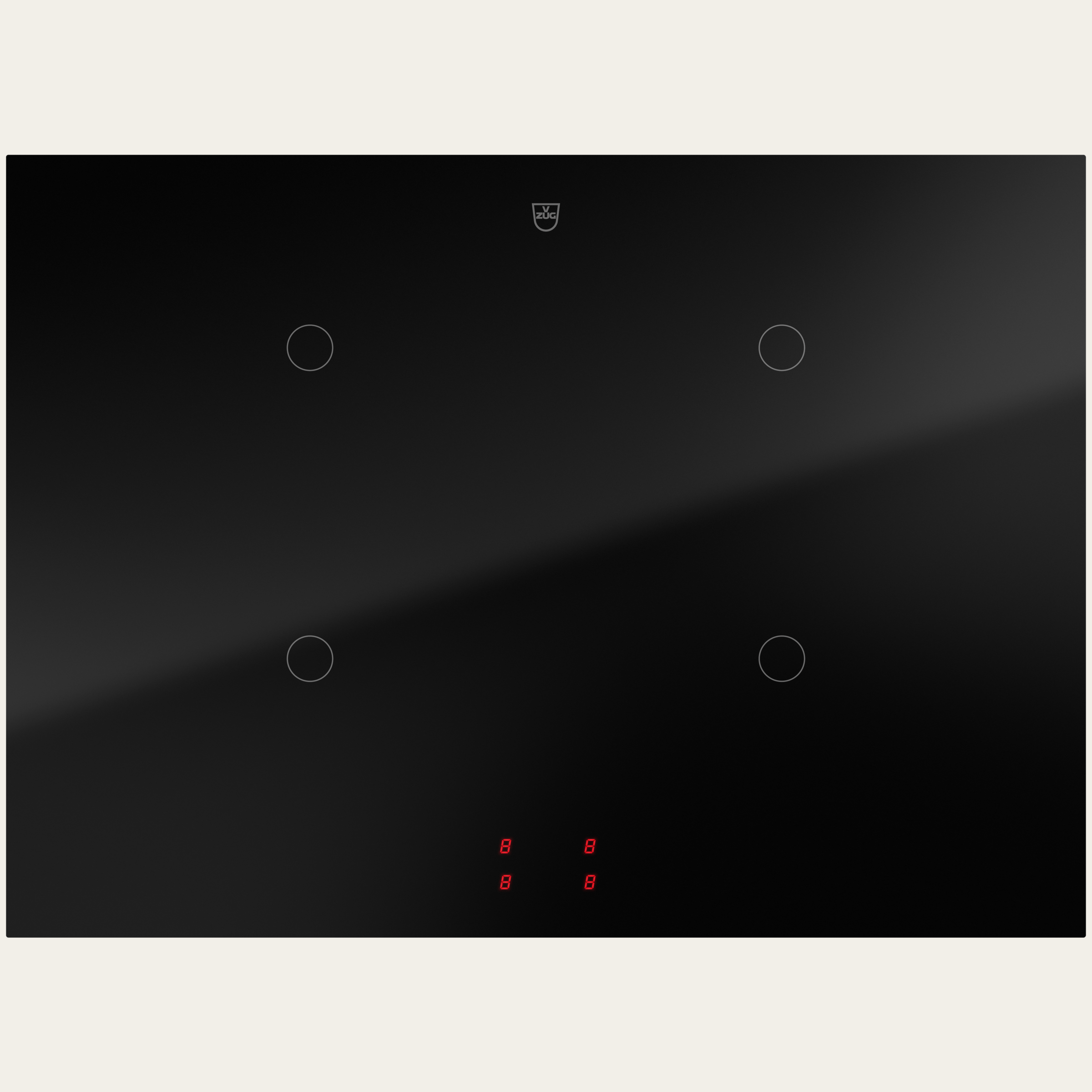 V-ZUG Kochfeld CookTop V2000 J704, Induktion, Breitennorm: 70 cm, BlackDesign, DualDesign, Externe Knebel-Bedienung, Kochzonen: 4