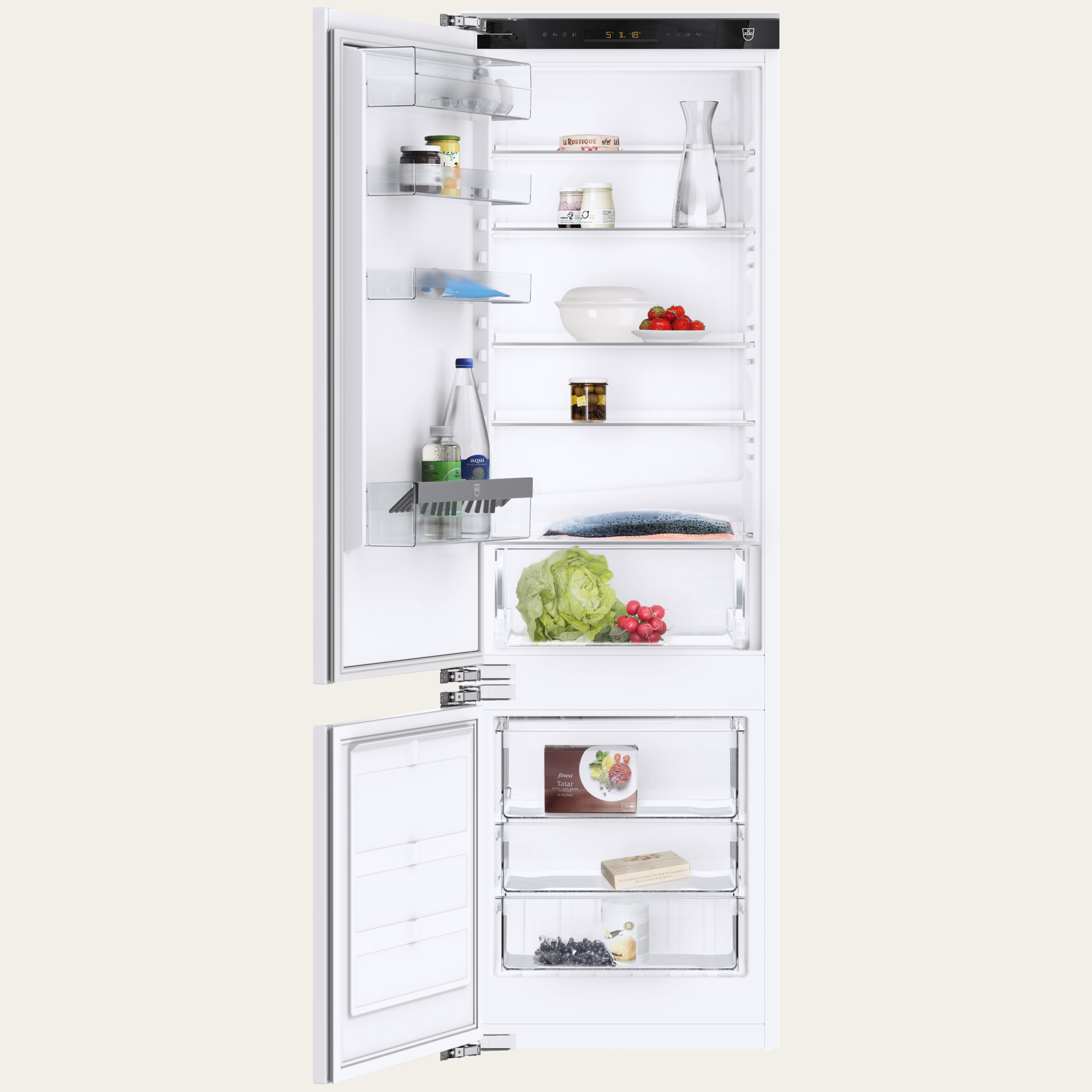 V-ZUG Refrigerators, CombiCooler V2000 178NI, Standard width: 60 cm, Standard height: 177.8 cm, Fully integratable, Door hinge: Left, TouchControl, NoFrost
