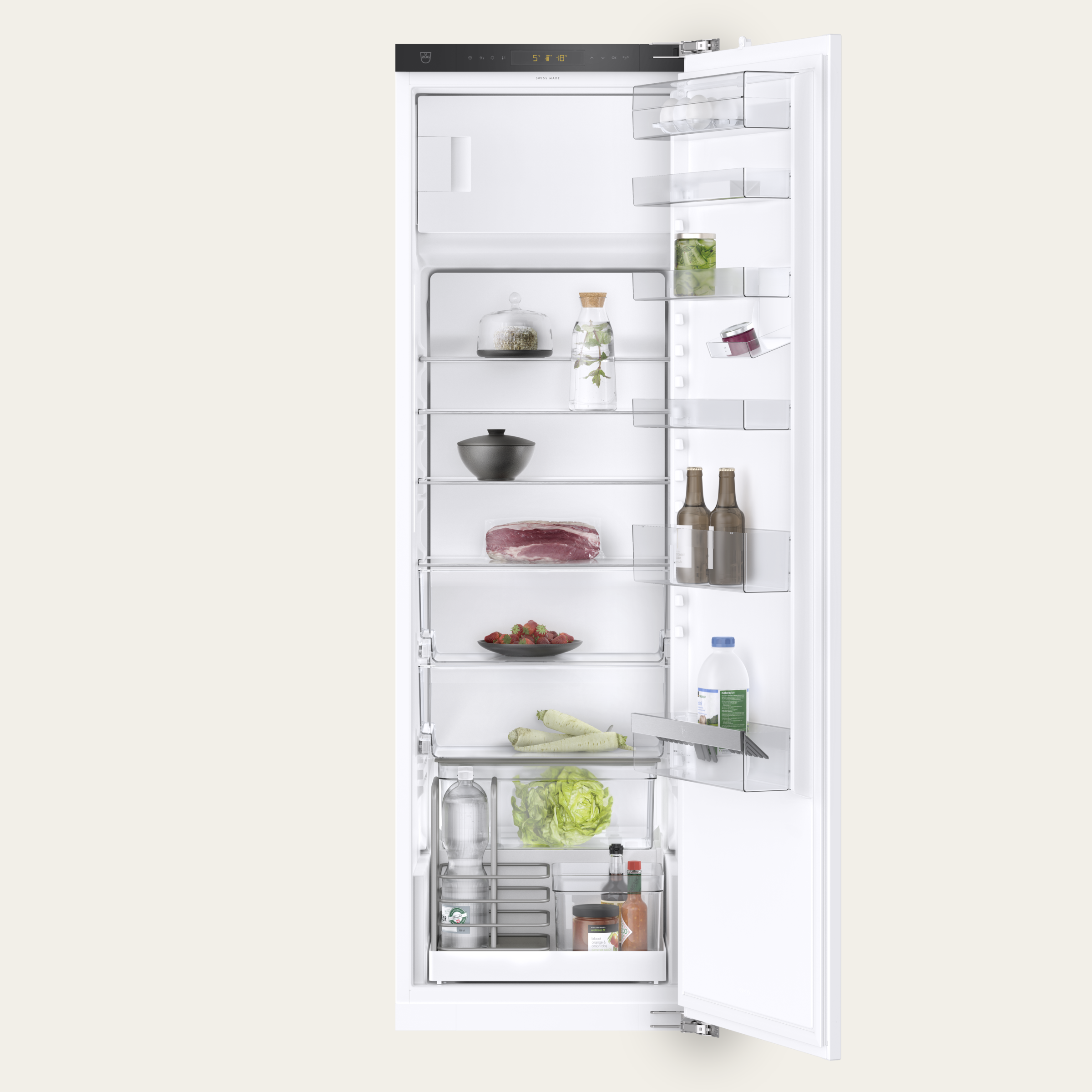 V-ZUG Refrigerator/freezer Cooler V2000 178FGI, Standard width: 60 cm, Standard height: 177.8 cm, Fully integratable, Door hinge: Right, Energy efficiency class: D, TouchControl