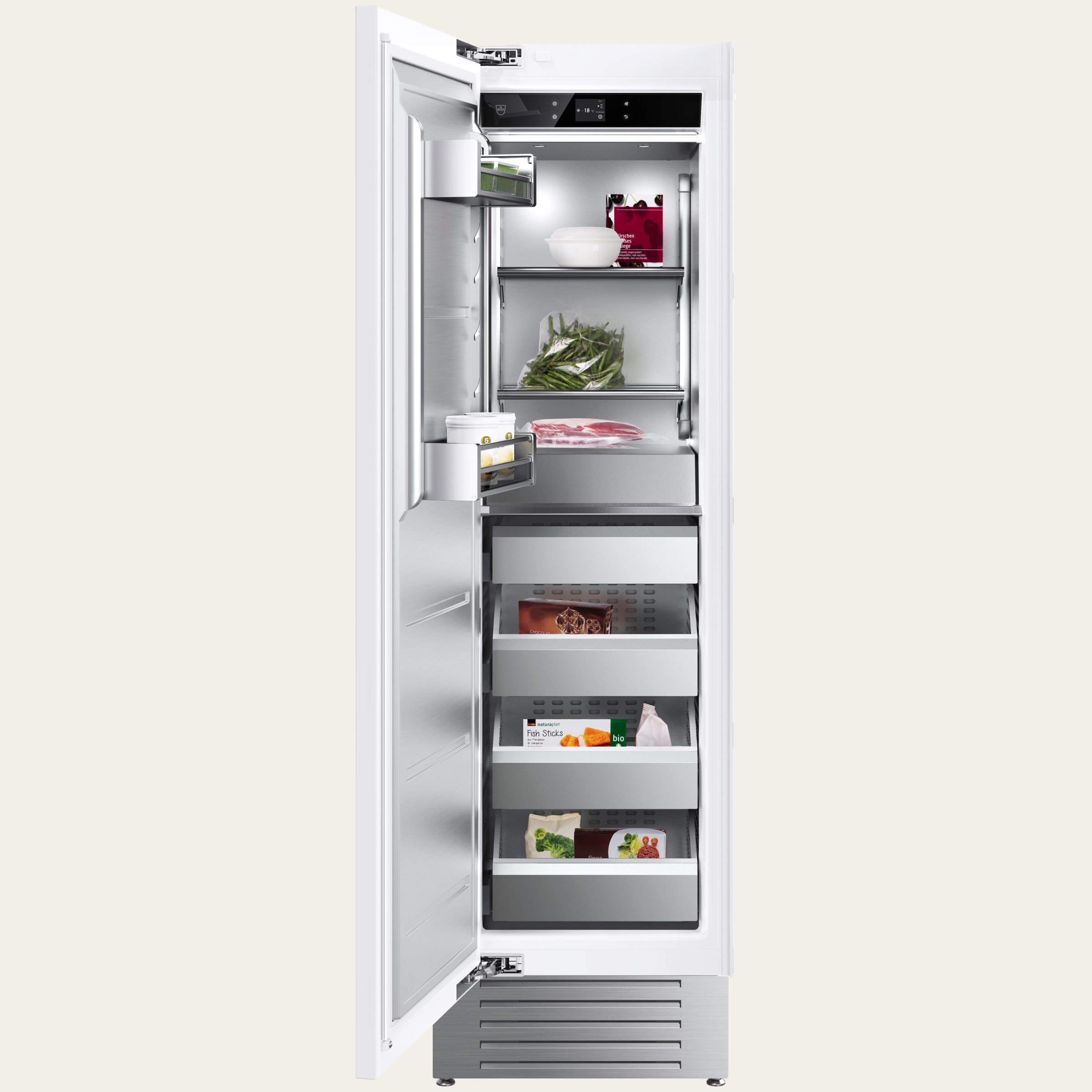 V-ZUG Refrigerator/freezer Freezer V6000 60 Supreme, Standard width: 60 cm, Standard height: 205 cm, Fully integratable, Door hinge: Left, Energyefficiency rating: E, TouchControl, NoFrost