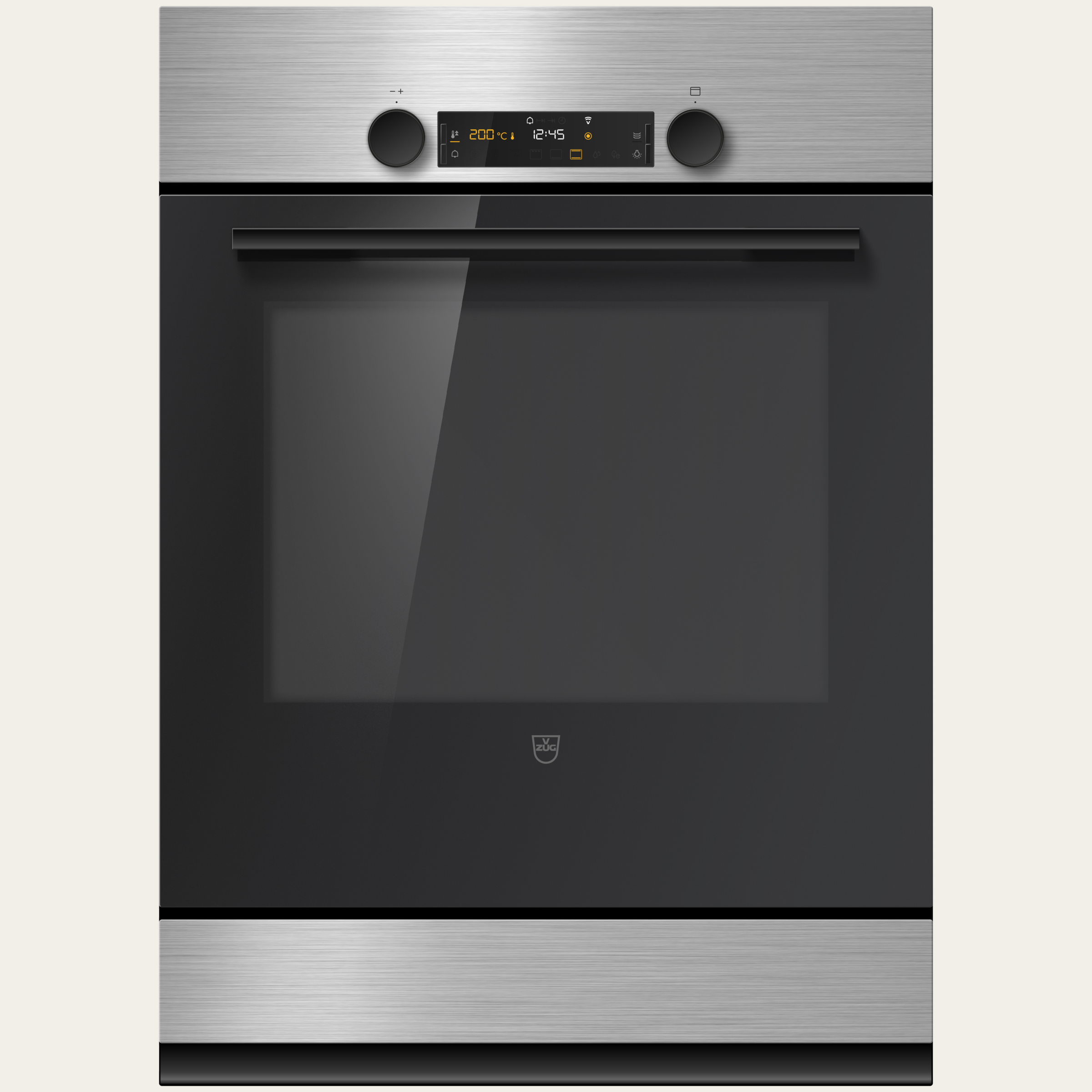 V-ZUG Backofen Combair V400 7UC, Breitennorm: 55 cm, Höhennorm: 76.2 cm, ChromeClass, Griff: Nero, Einbau in Unterschrank, Drehschalter, V-ZUG-Home, Geräteschublade
