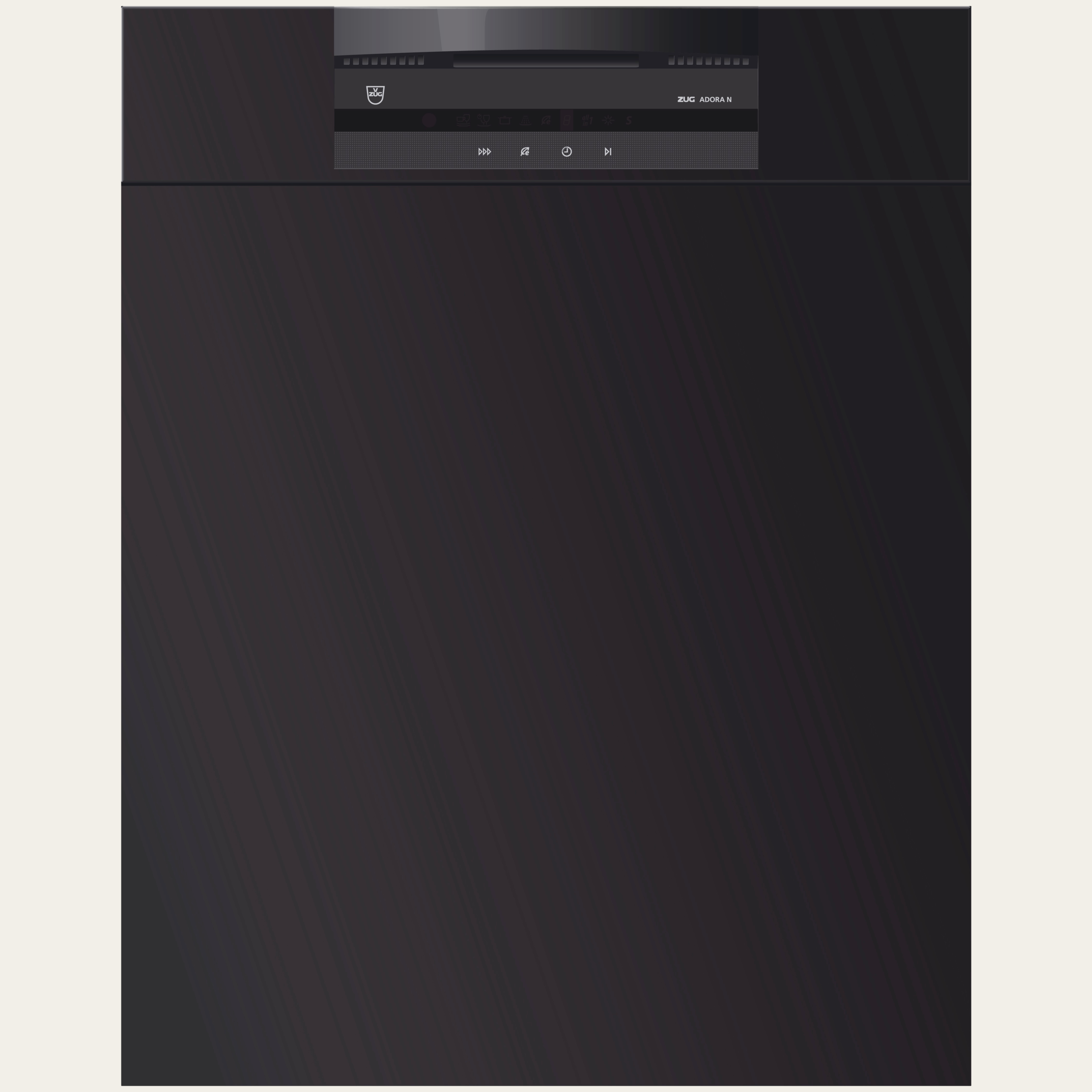 V-ZUG Geschirrspüler AdoraSpülen V2000, Breitennorm:60 cm, Nero, Griff: Griffschale, V-ZUG-Home, Alle Anschlüsse (Wasser und Elektro): 3 m, LCD-Display