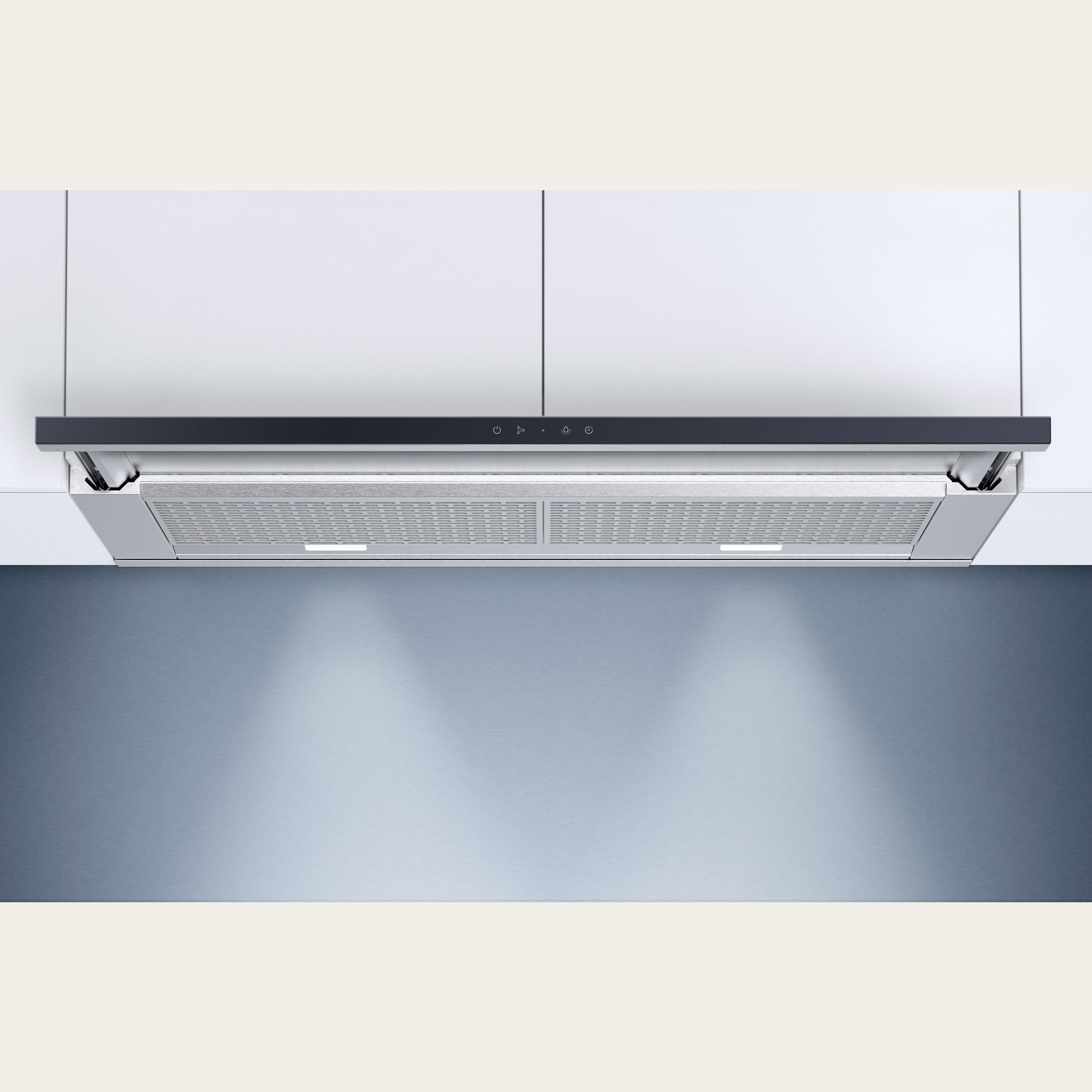 V-ZUG Range hood, AiroClearCabinet V6000, Standard width: 60.0 cm, Black glass, OptiLink, Energy efficiency rating: A+, recirculation air, TouchControl, integrated range hood