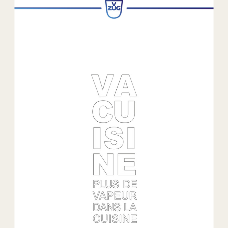 Brochure Vacuisine 'Plus de vapeur dans la cuisine' Français