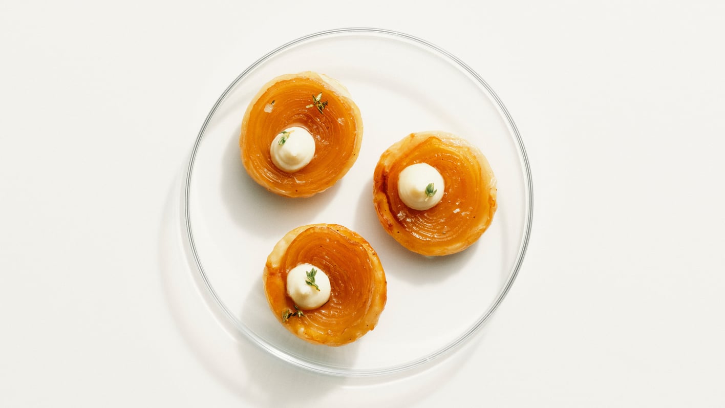 Onion Tarte Tatin with Parmesan Cream