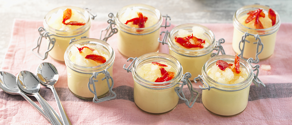 Crema cotta met basilicum