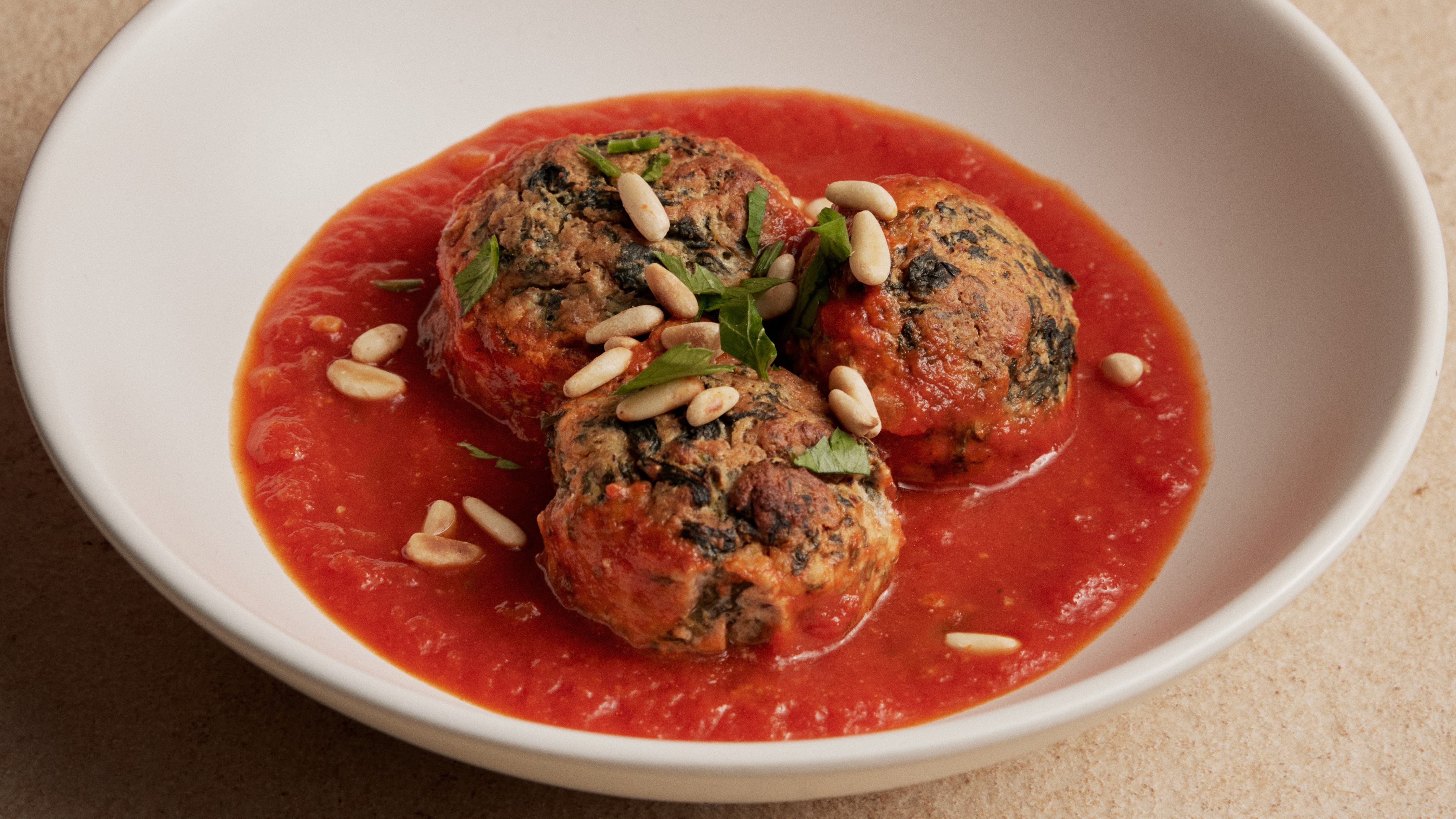 Ricotta polpette with tomato sauce