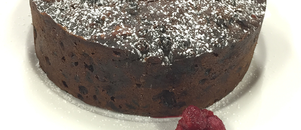 Chocolate and port Christmas cake