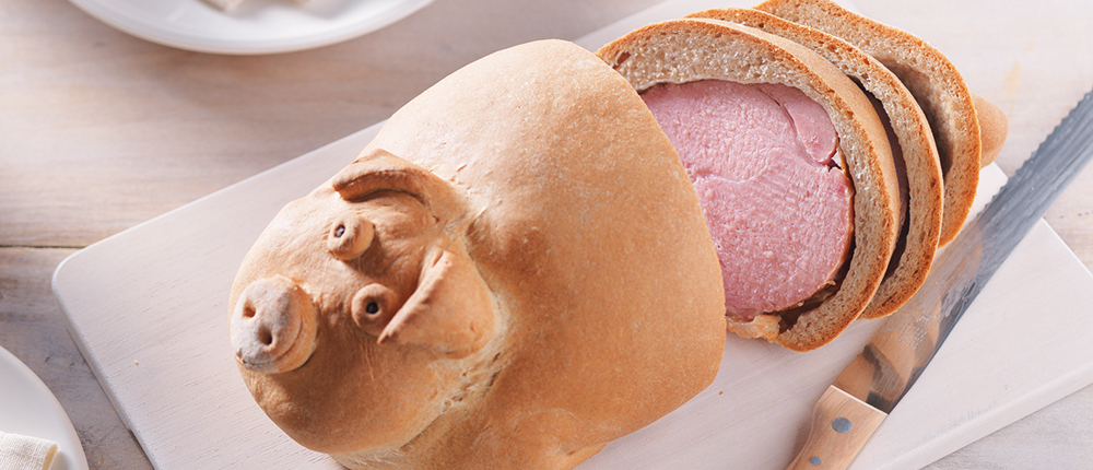 Ham in a bread crust