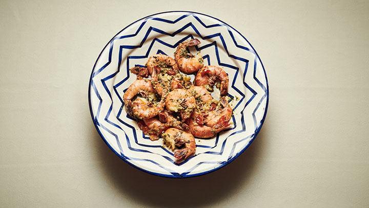 Herb prawns